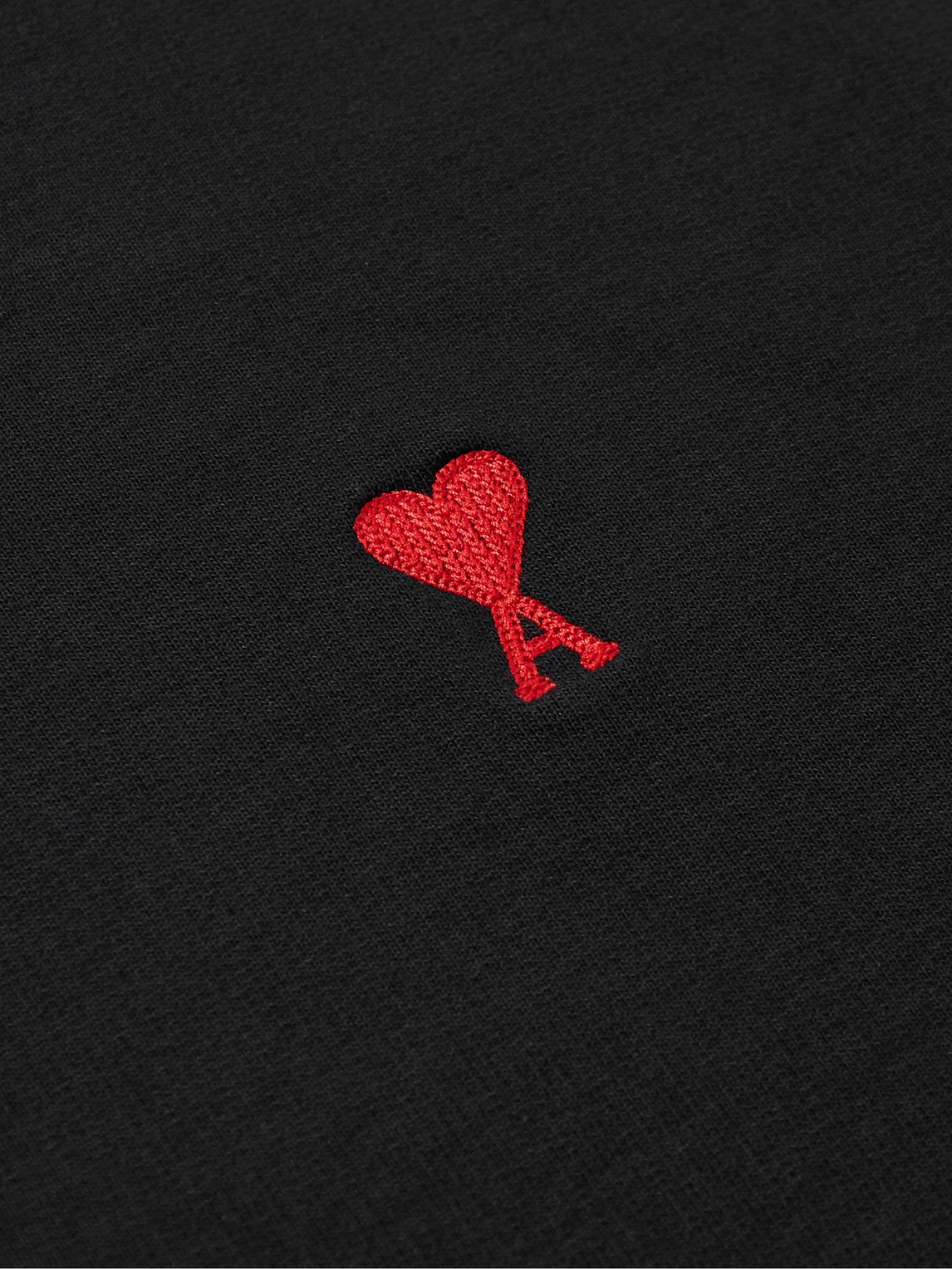 Shop Ami Alexandre Mattiussi Logo-embroidered Cotton-jersey Sweatshirt In Black