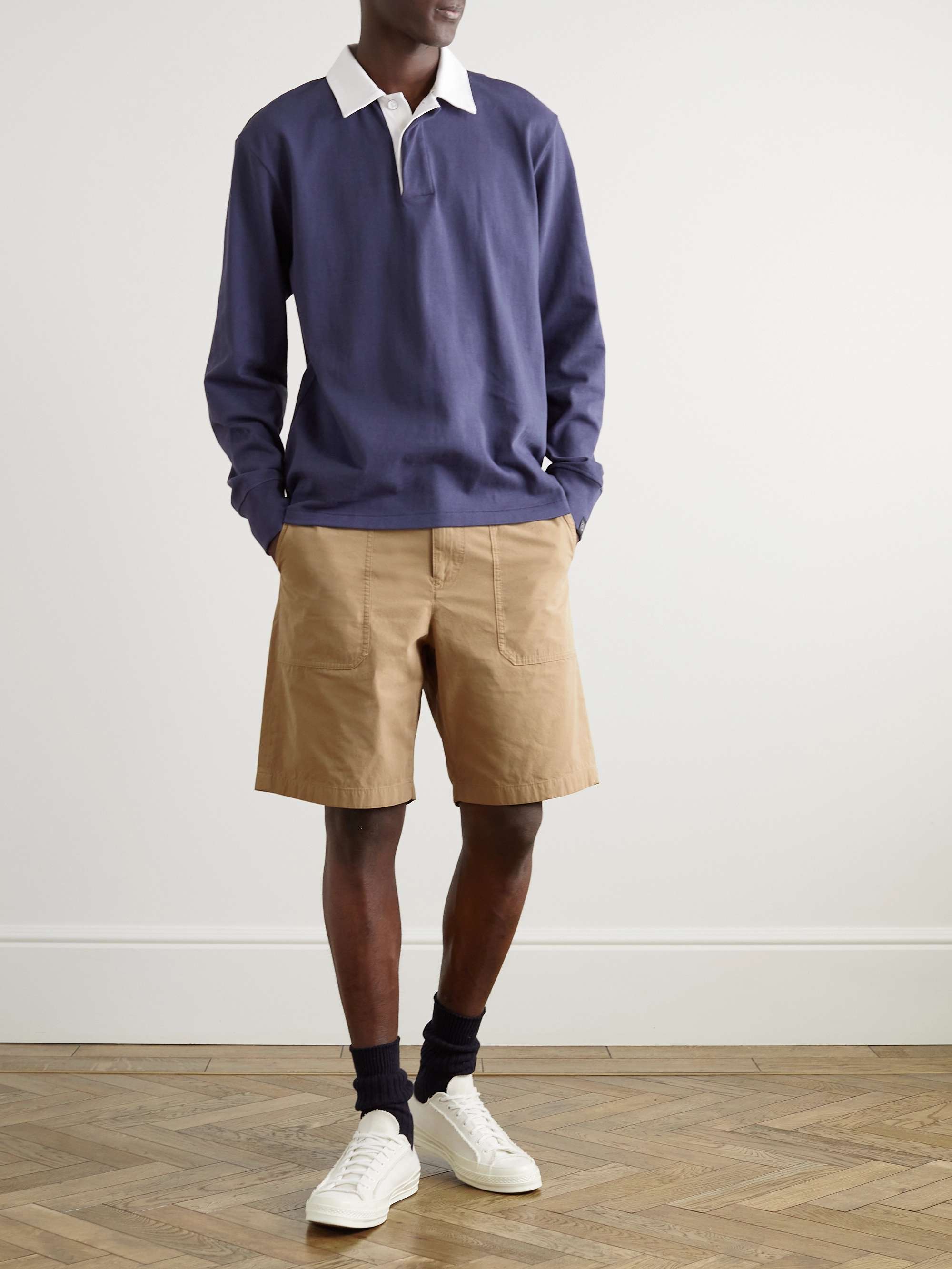 RAG & BONE Shorts a gamba dritta in cotone manopesca Cliffe