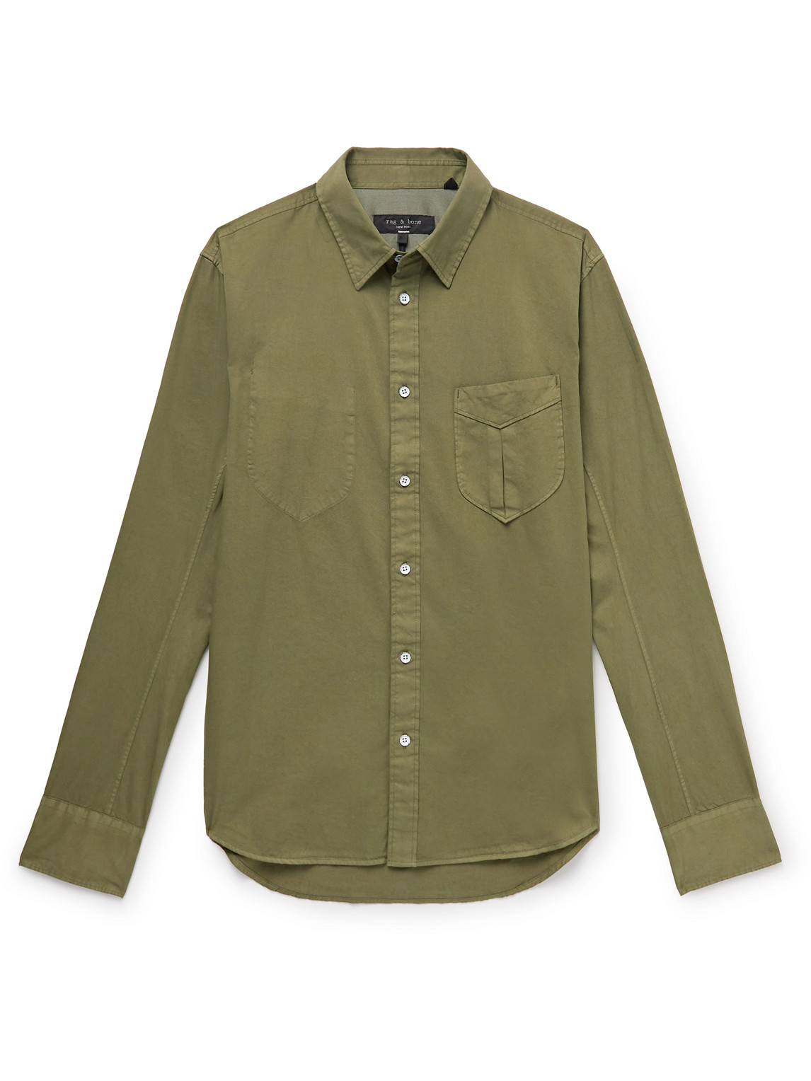 Rag & Bone Garment-dyed Cotton And Lyocell Shirt In Green