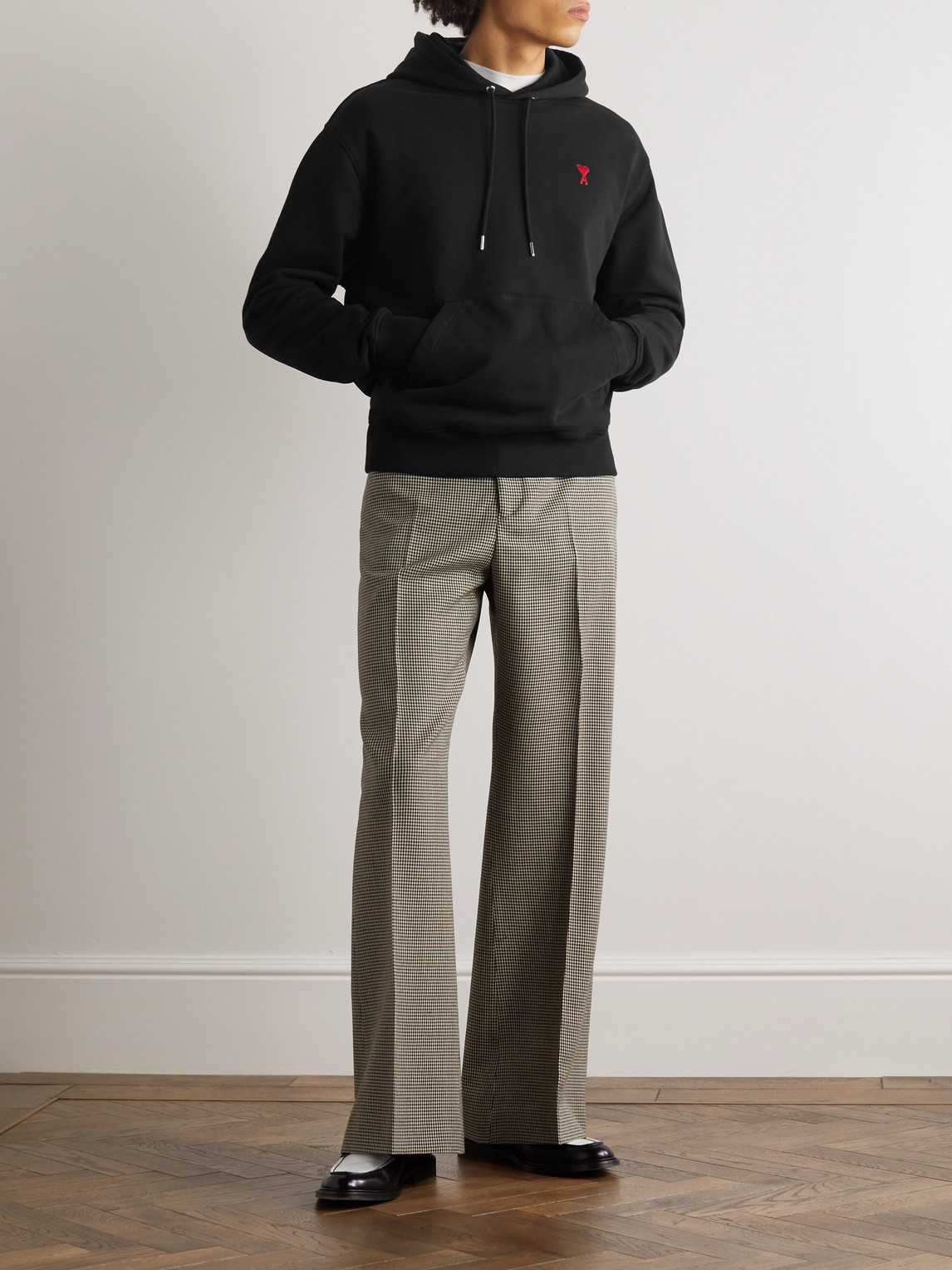 Ami Alexandre Mattiussi Hoodie Sweatshirt With Red Ami De Coeur Patch In Black