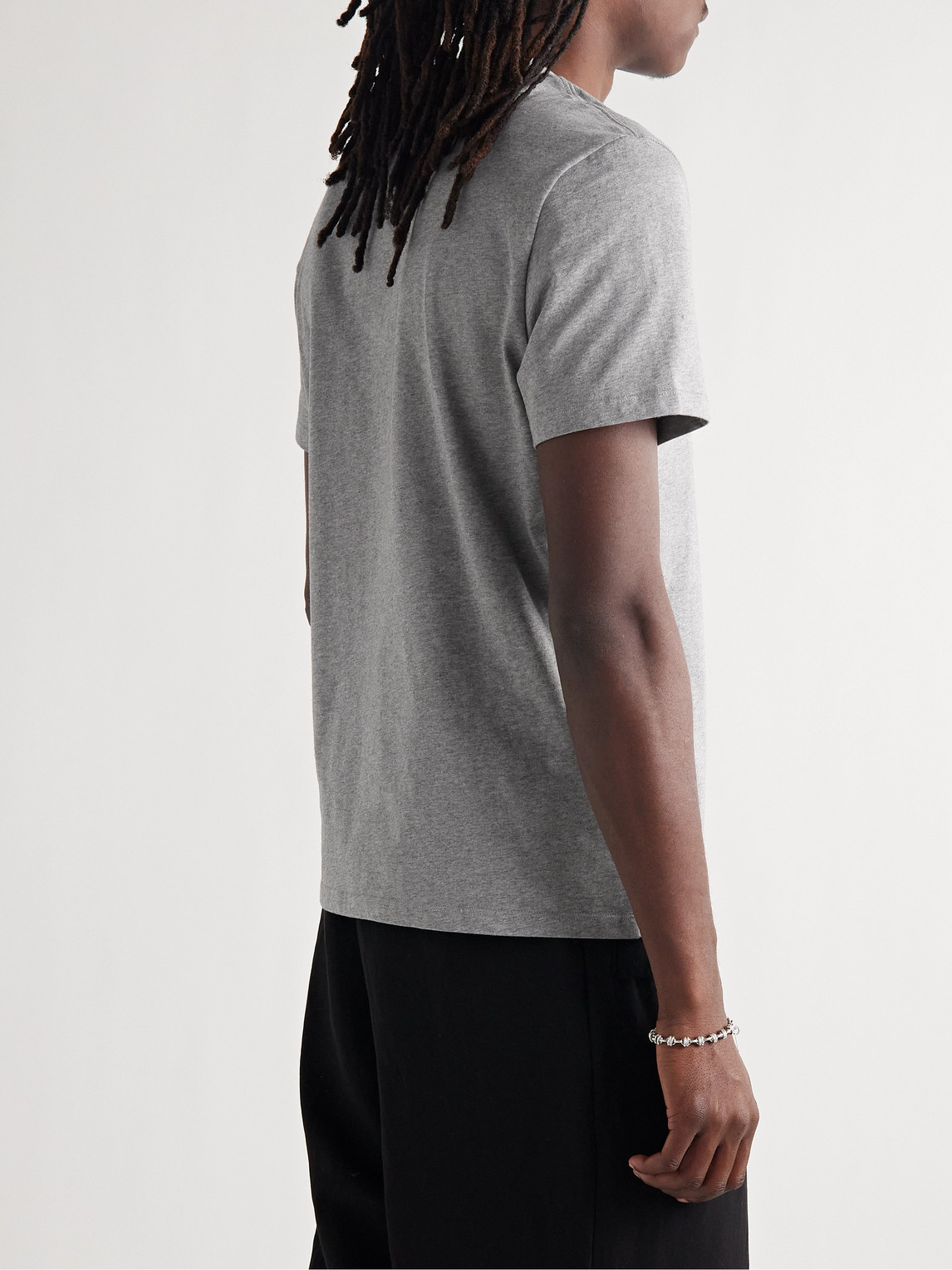 Ami Alexandre Mattiussi Ami Paris Ami De Coeur Logo Embroidered Crewneck T-shirt In Gray
