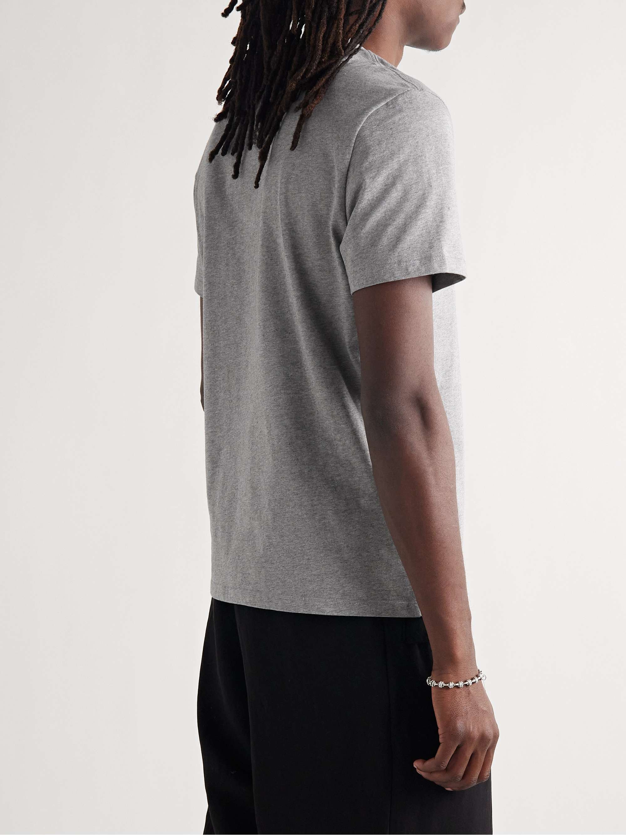 AMI PARIS Logo-Embroidered Cotton-Jersey T-Shirt