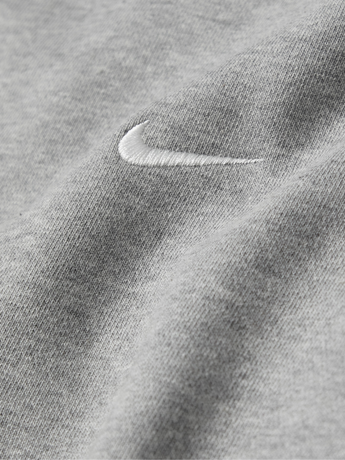 Shop Nike Solo Swoosh Logo-embroidered Cotton-blend Jersey Sweatshirt In Gray