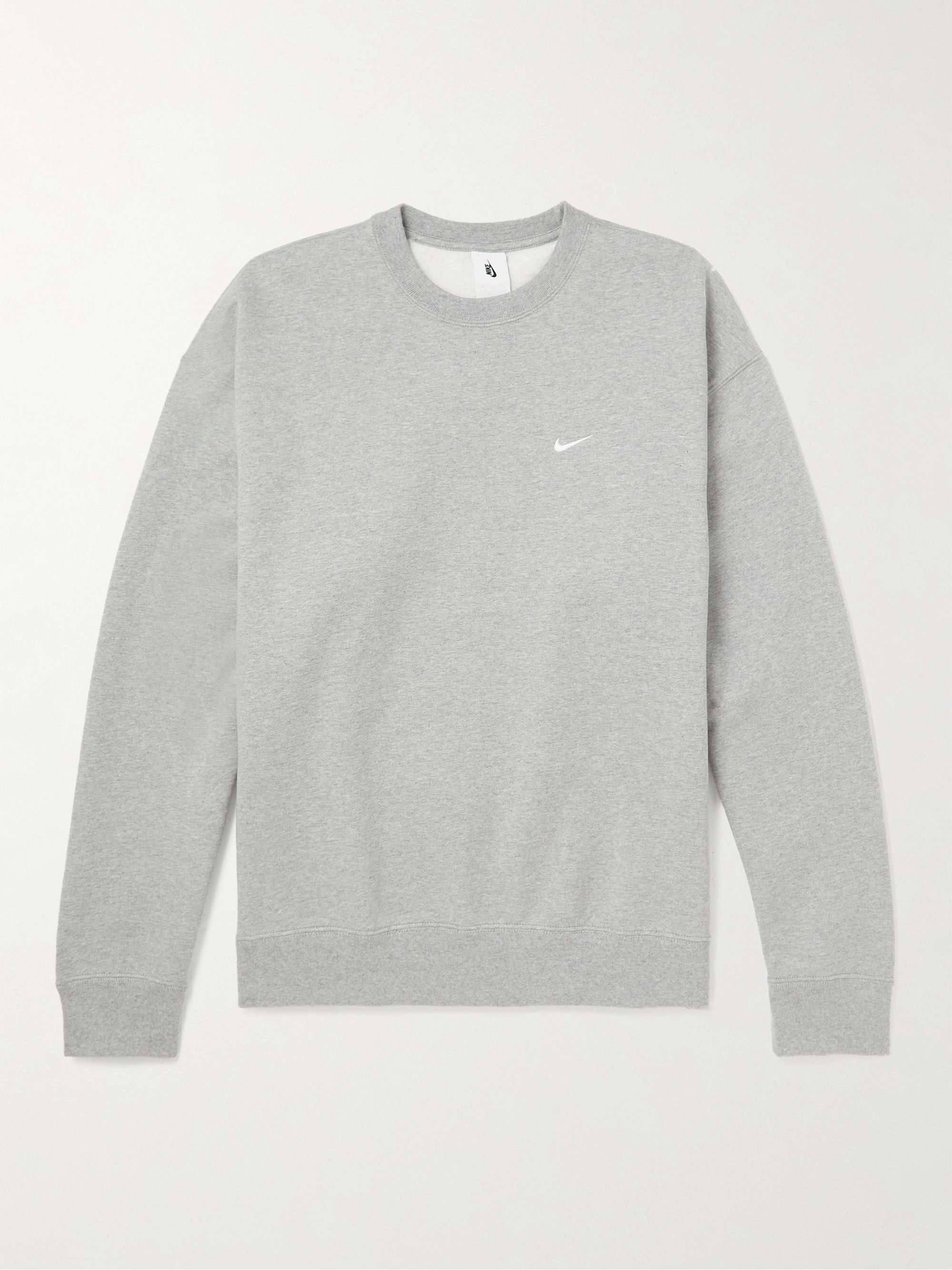 NIKE Solo Swoosh Cotton-Blend Jersey Sweatshirt for Men | MR PORTER