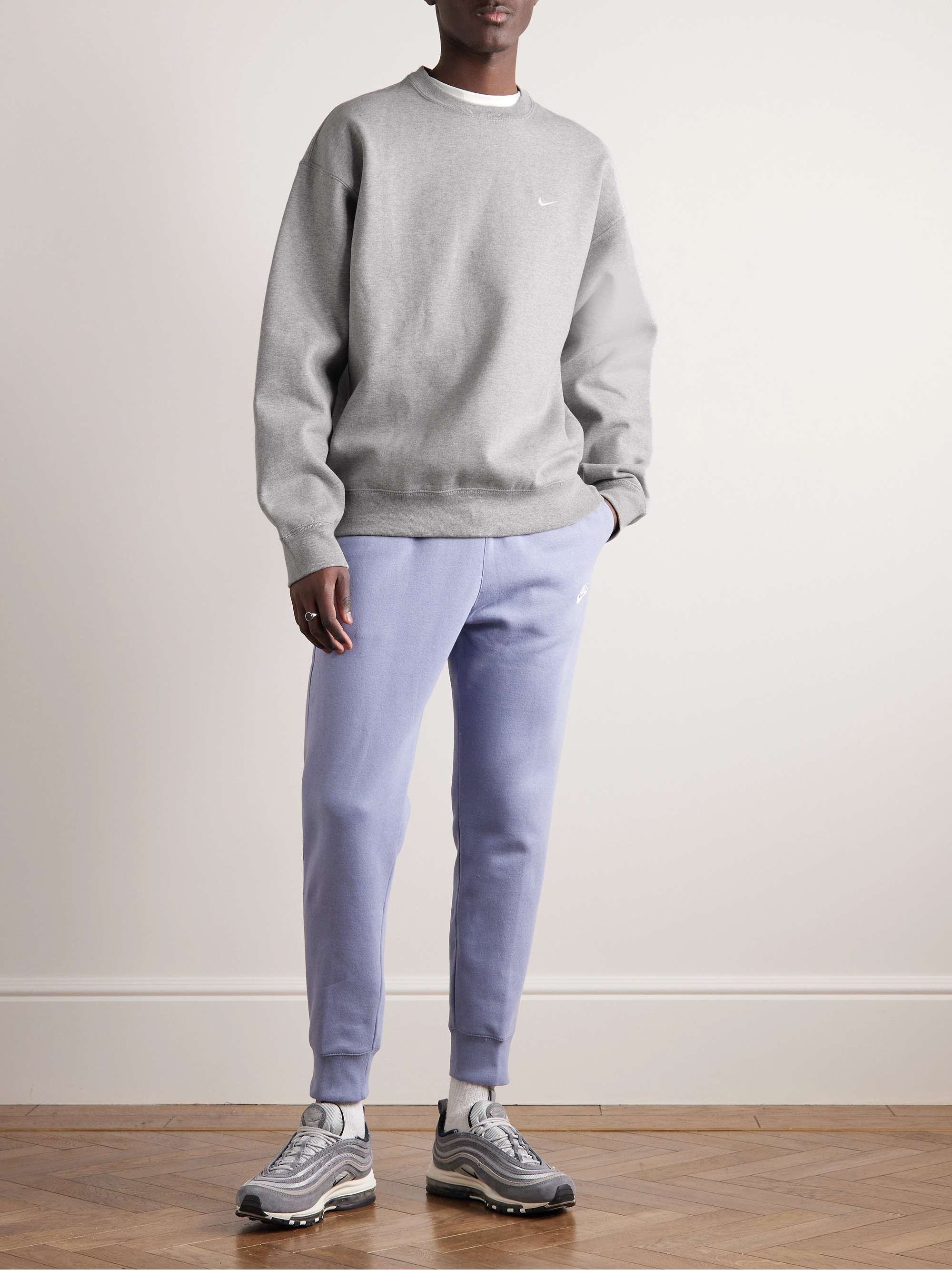 NIKE Solo Swoosh Cotton-Blend Jersey Sweatshirt for Men | MR PORTER