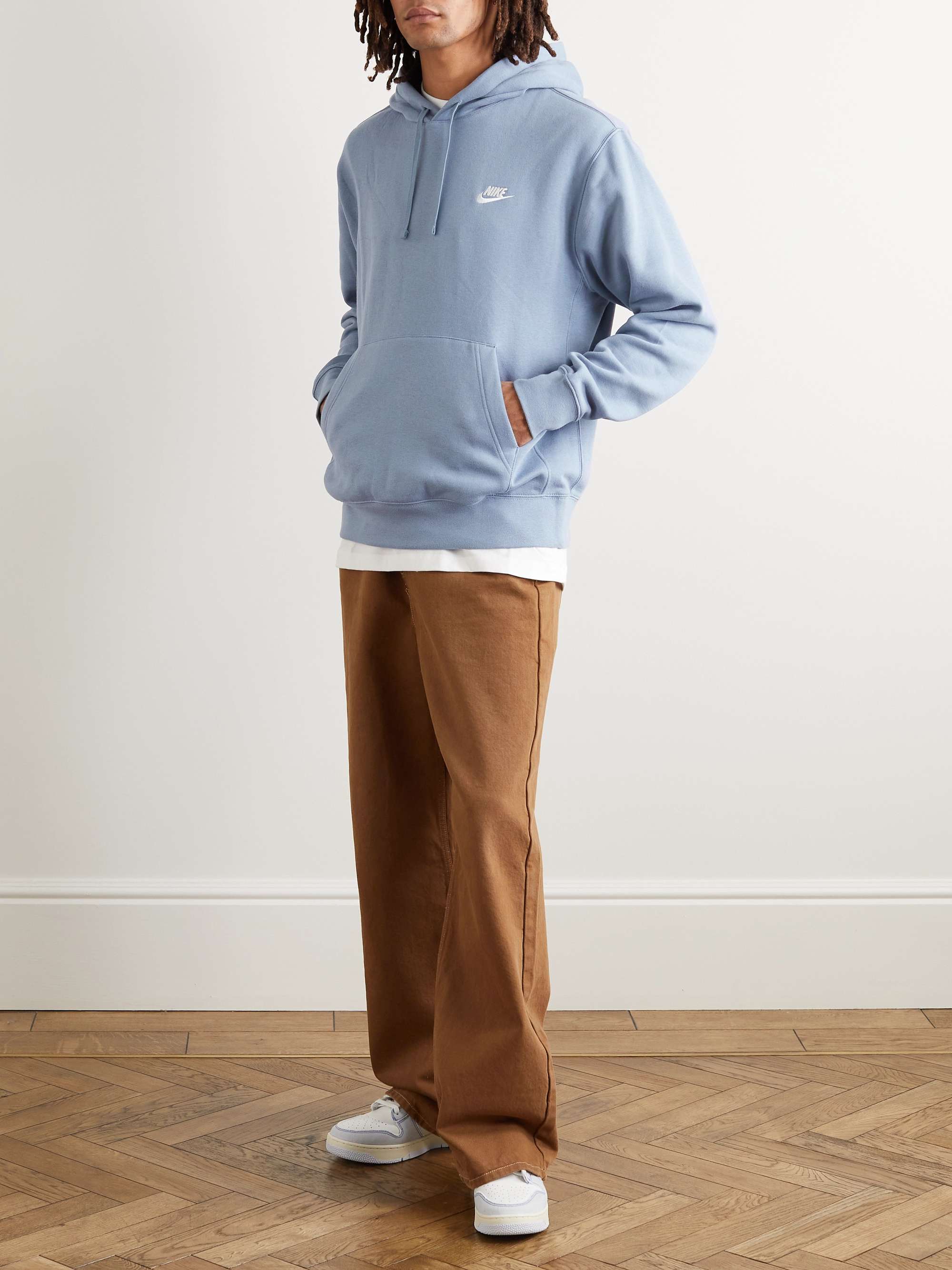 NIKE LogoEmbroidered CottonBlend Jersey Hoodie for Men MR PORTER