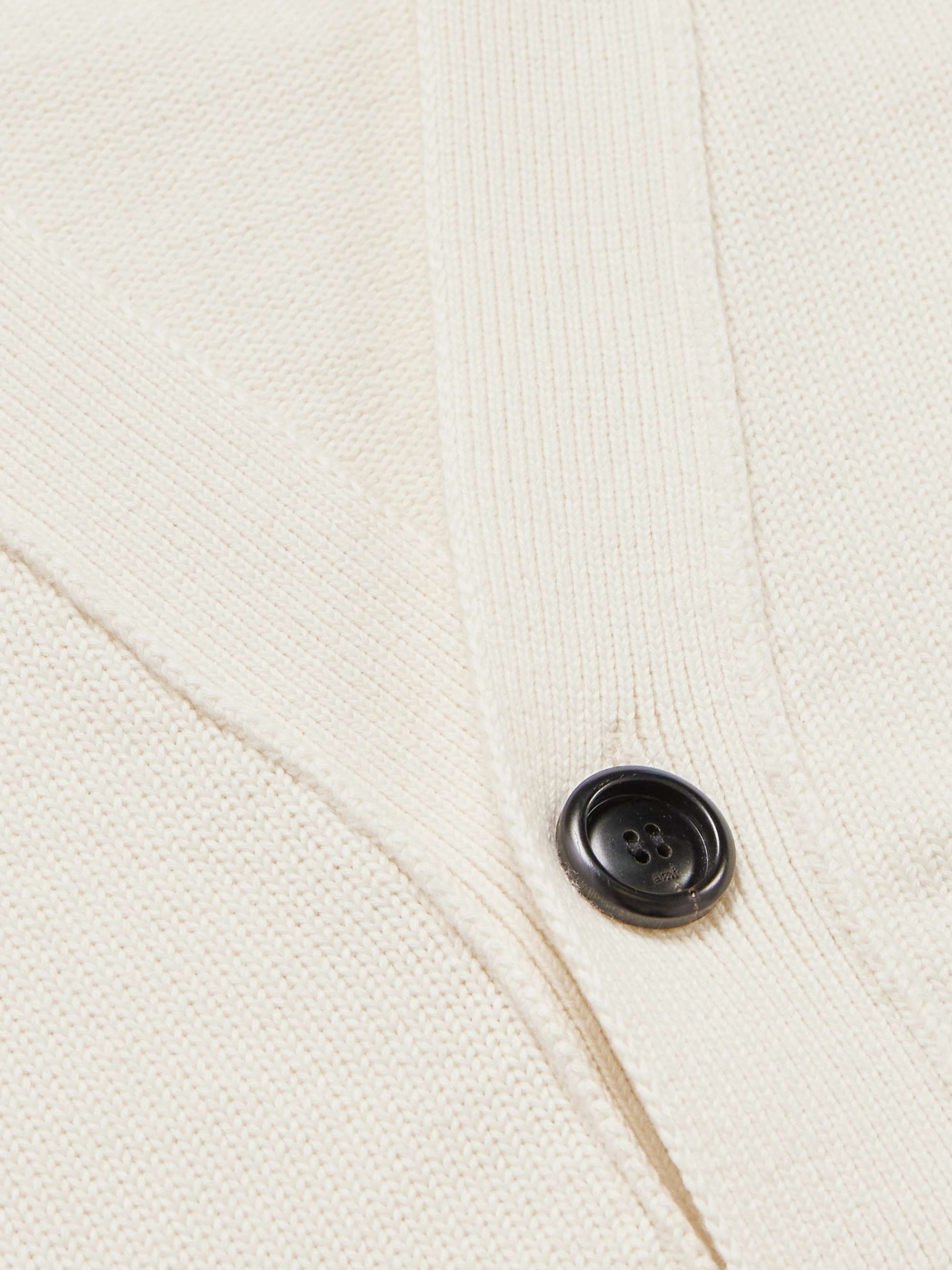 AMI PARIS Logo-Embroidered Cotton and Merino Wool-Blend Cardigan