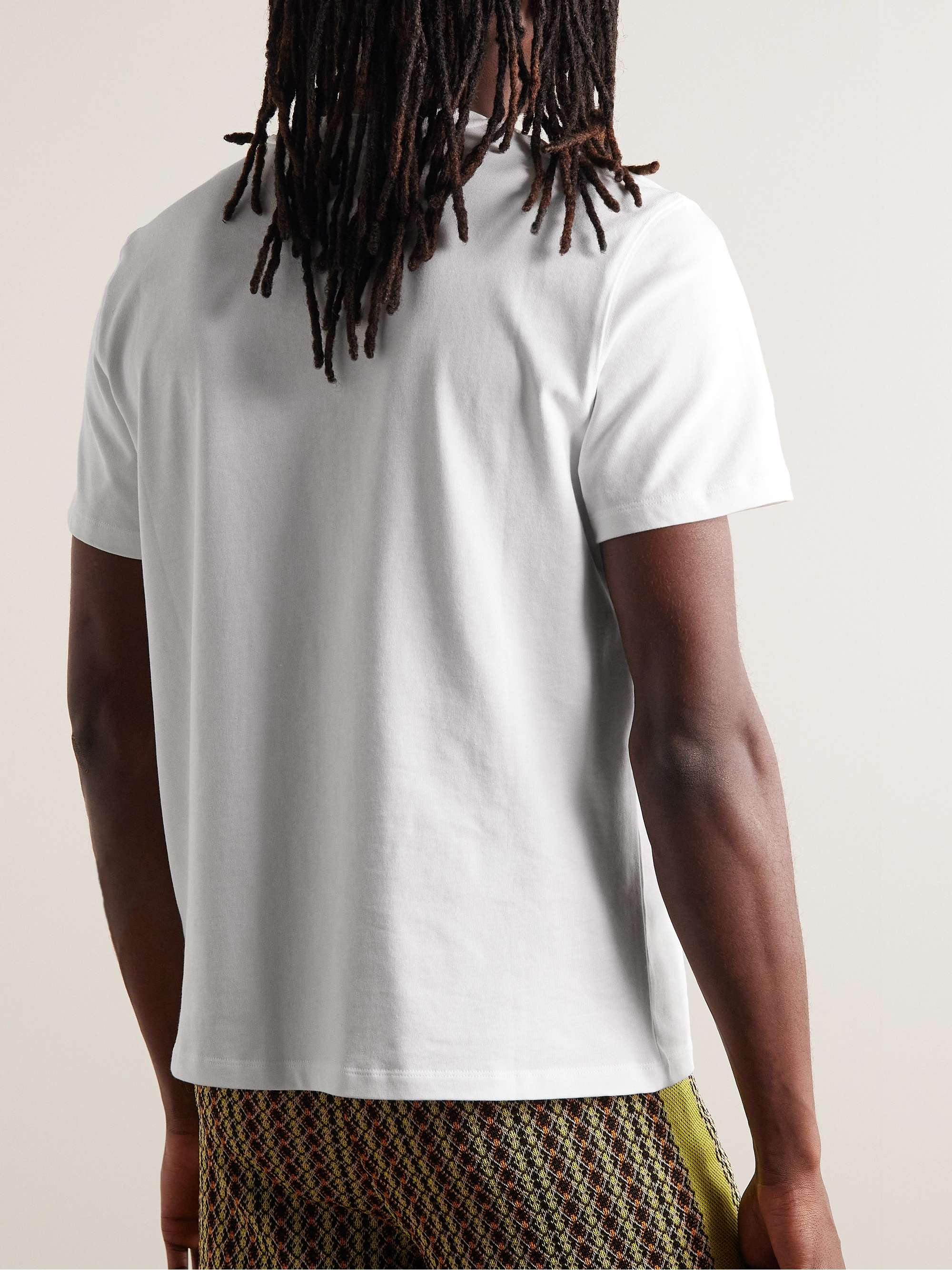 AMI PARIS ADC Logo-Embroidered Organic Cotton-Jersey T-Shirt