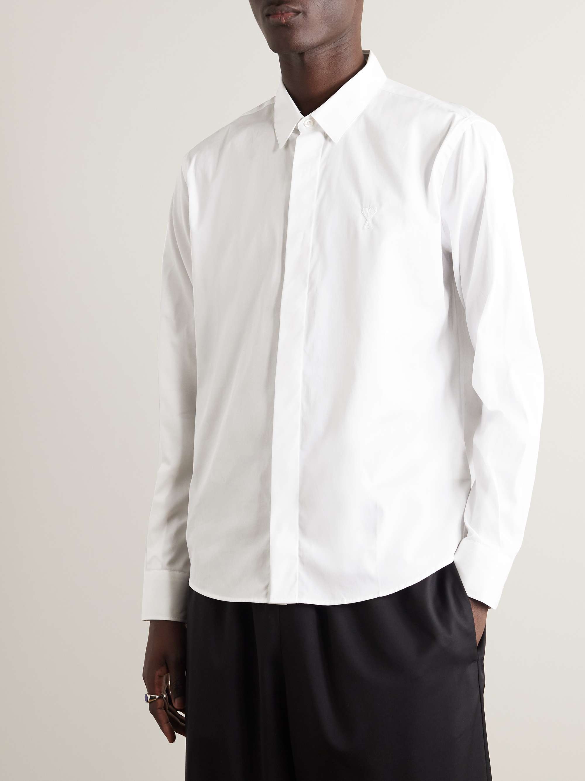 AMI PARIS Ami De Coeur Cotton-Poplin Shirt for Men | MR PORTER