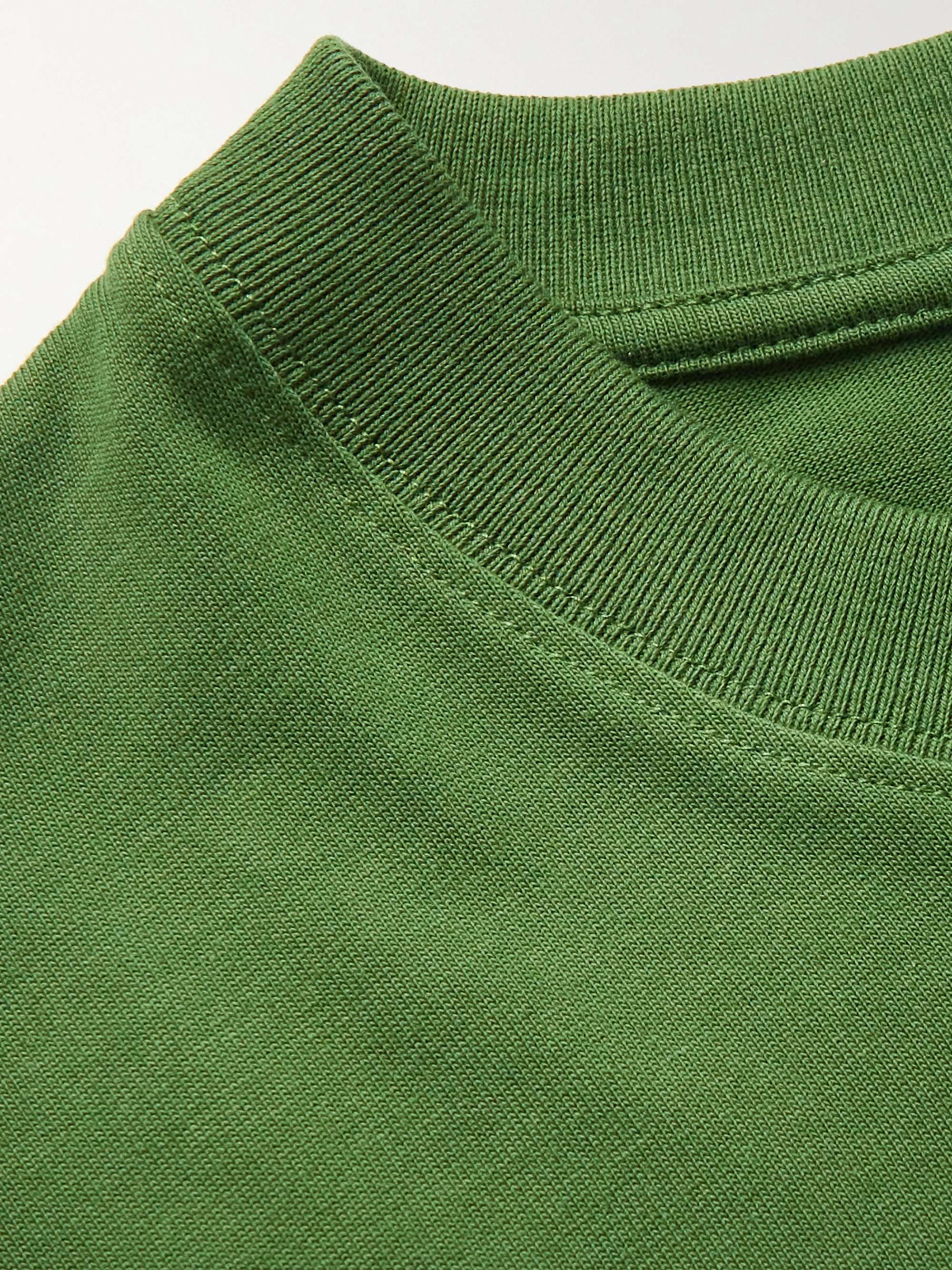 AMI PARIS ADC Logo-Embroidered Organic Cotton-Jersey T-Shirt