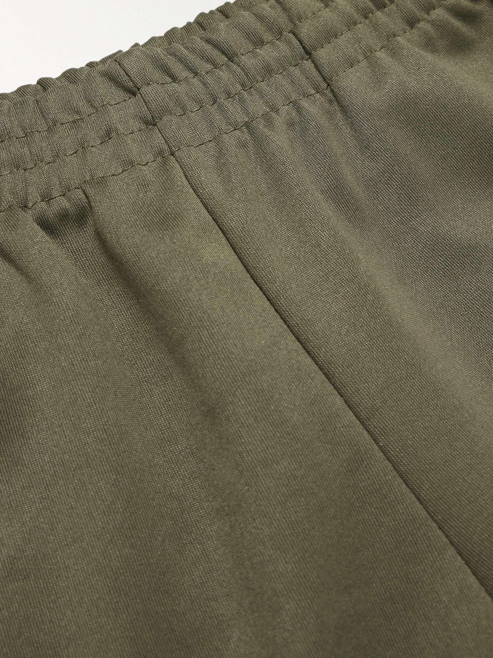 Tapered Logo-Embroidered Striped Recycled Jersey Sweatpants