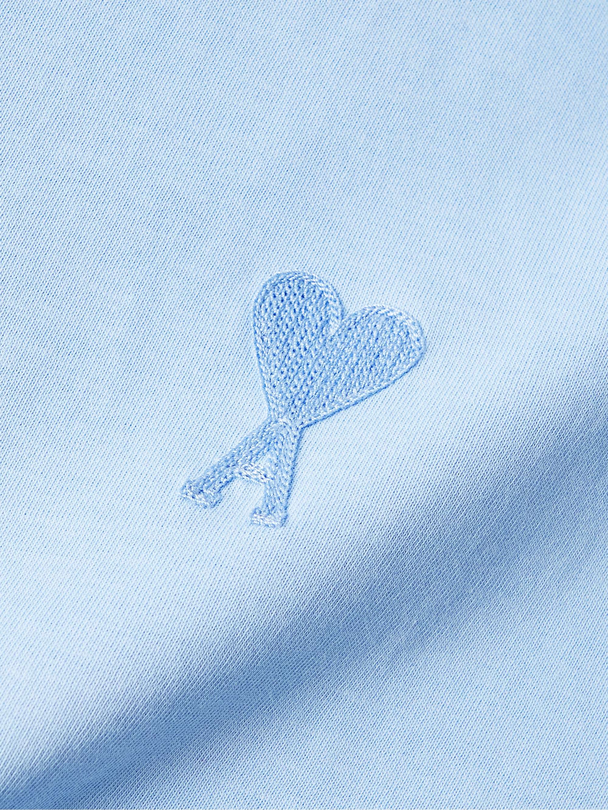 AMI PARIS Logo-Embroidered Cotton-Jersey T-Shirt