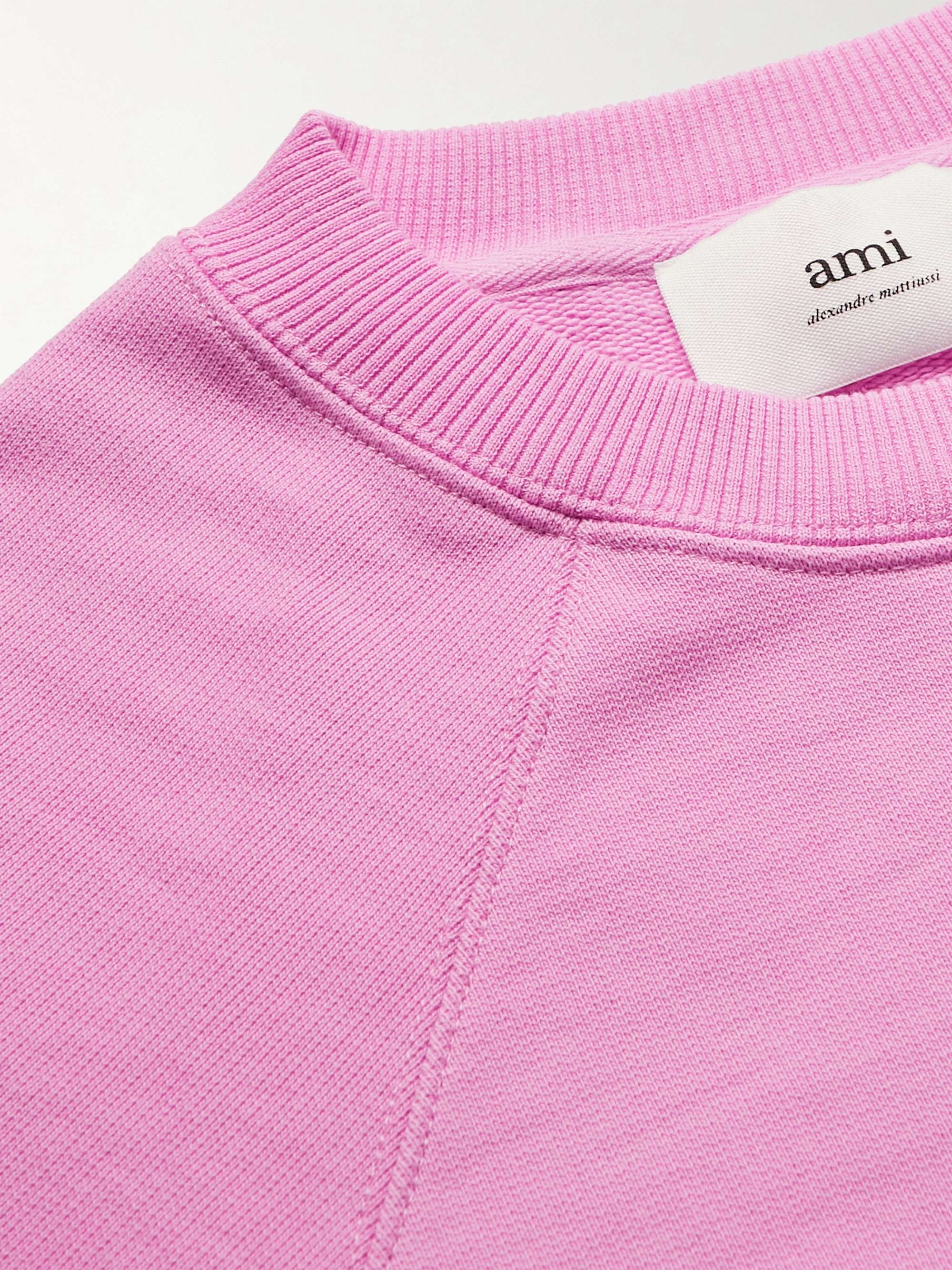 AMI PARIS Logo-Embroidered Cotton-Jersey Sweatshirt