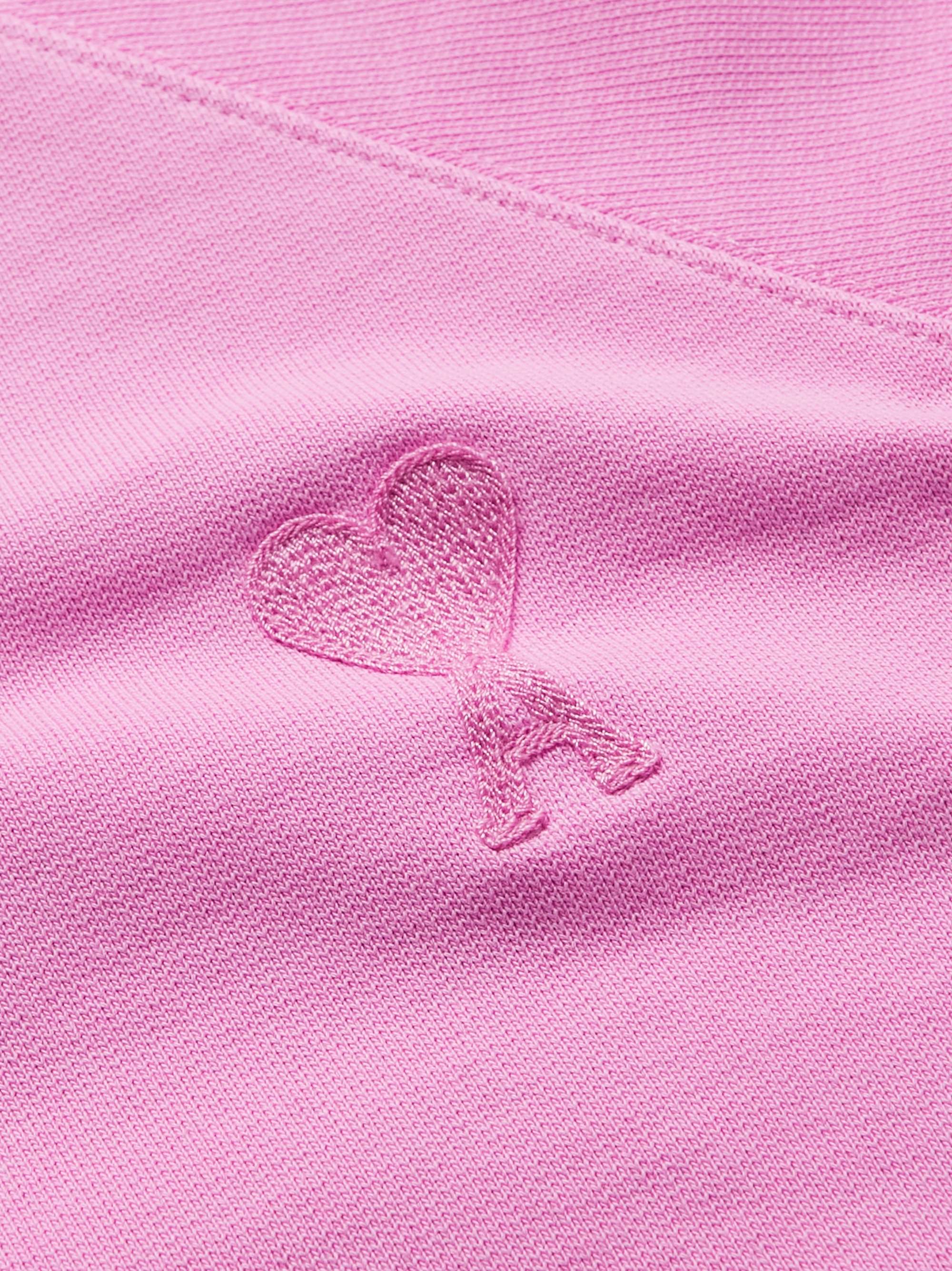 AMI PARIS Logo-Embroidered Cotton-Jersey Sweatshirt