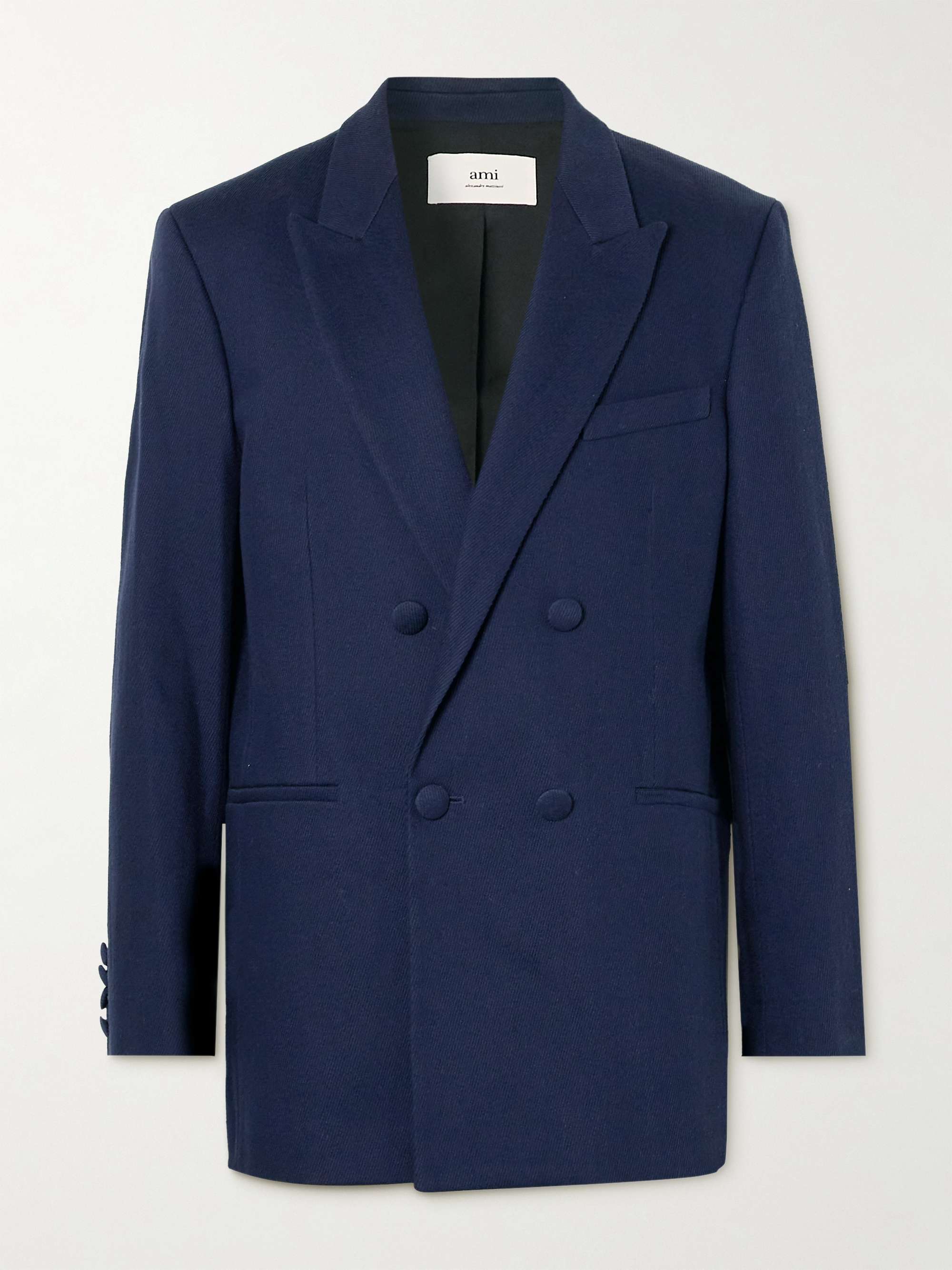 AMI PARIS Double-Breasted Cotton-Twill Suit Jacket