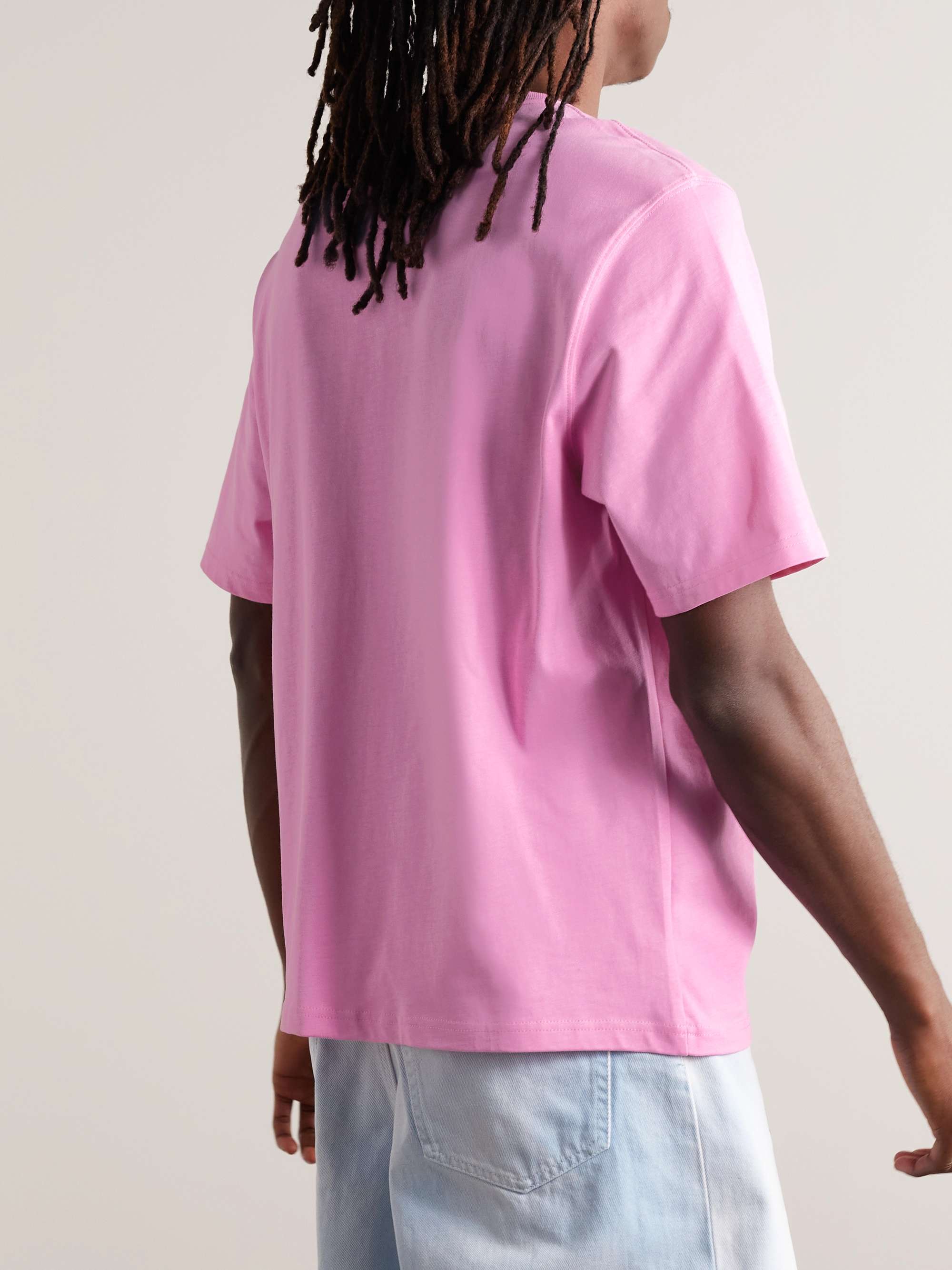 AMI PARIS Logo-Embroidered Cotton-Jersey T-Shirt