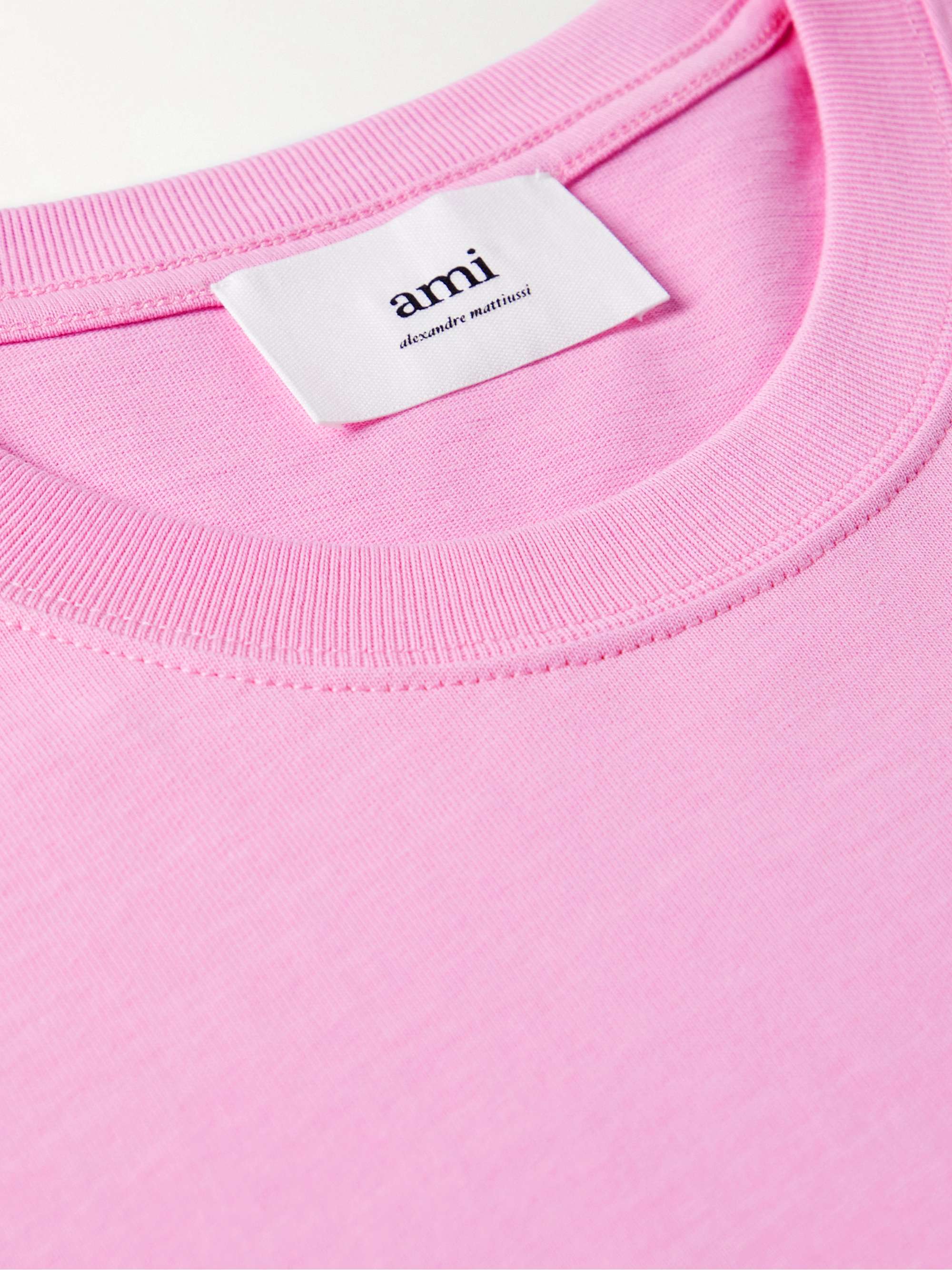 AMI PARIS Logo-Embroidered Cotton-Jersey T-Shirt