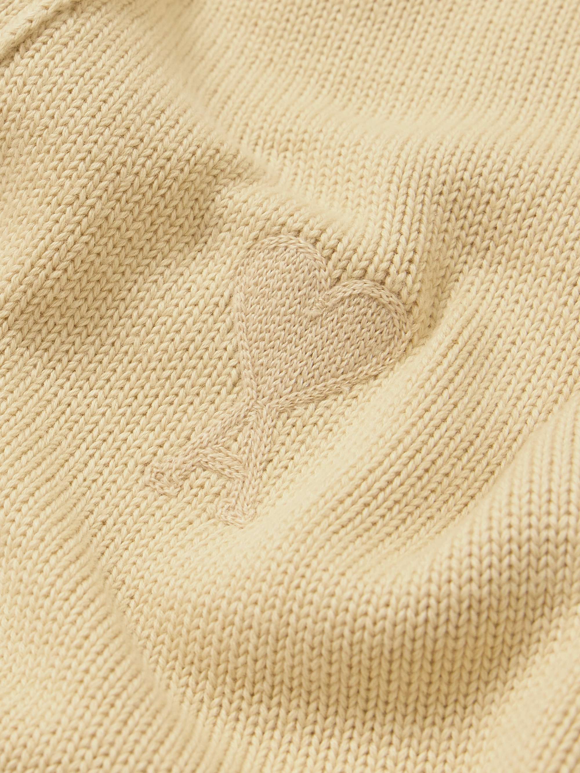 AMI PARIS Logo-Embroidered Cotton and Merino Wool-Blend Cardigan