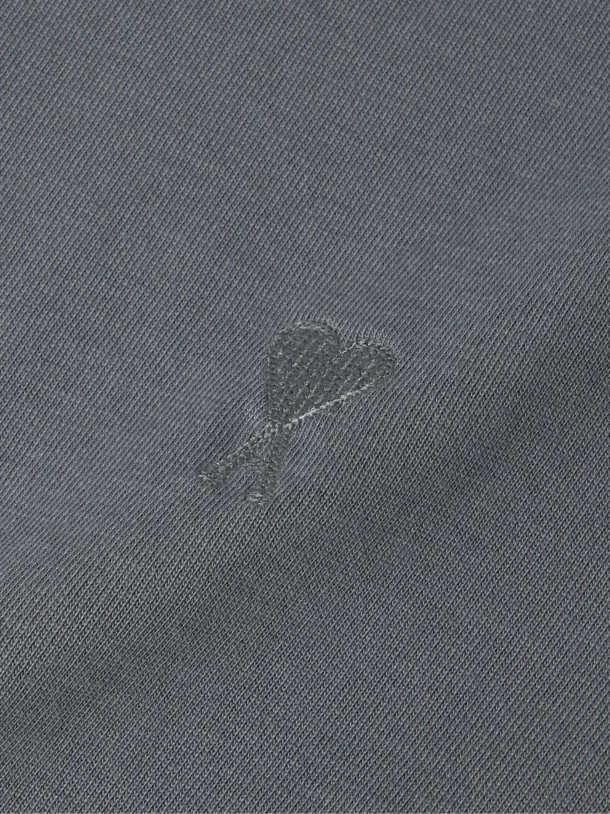 AMI PARIS ADC Logo-Embroidered Organic Cotton-Jersey T-Shirt