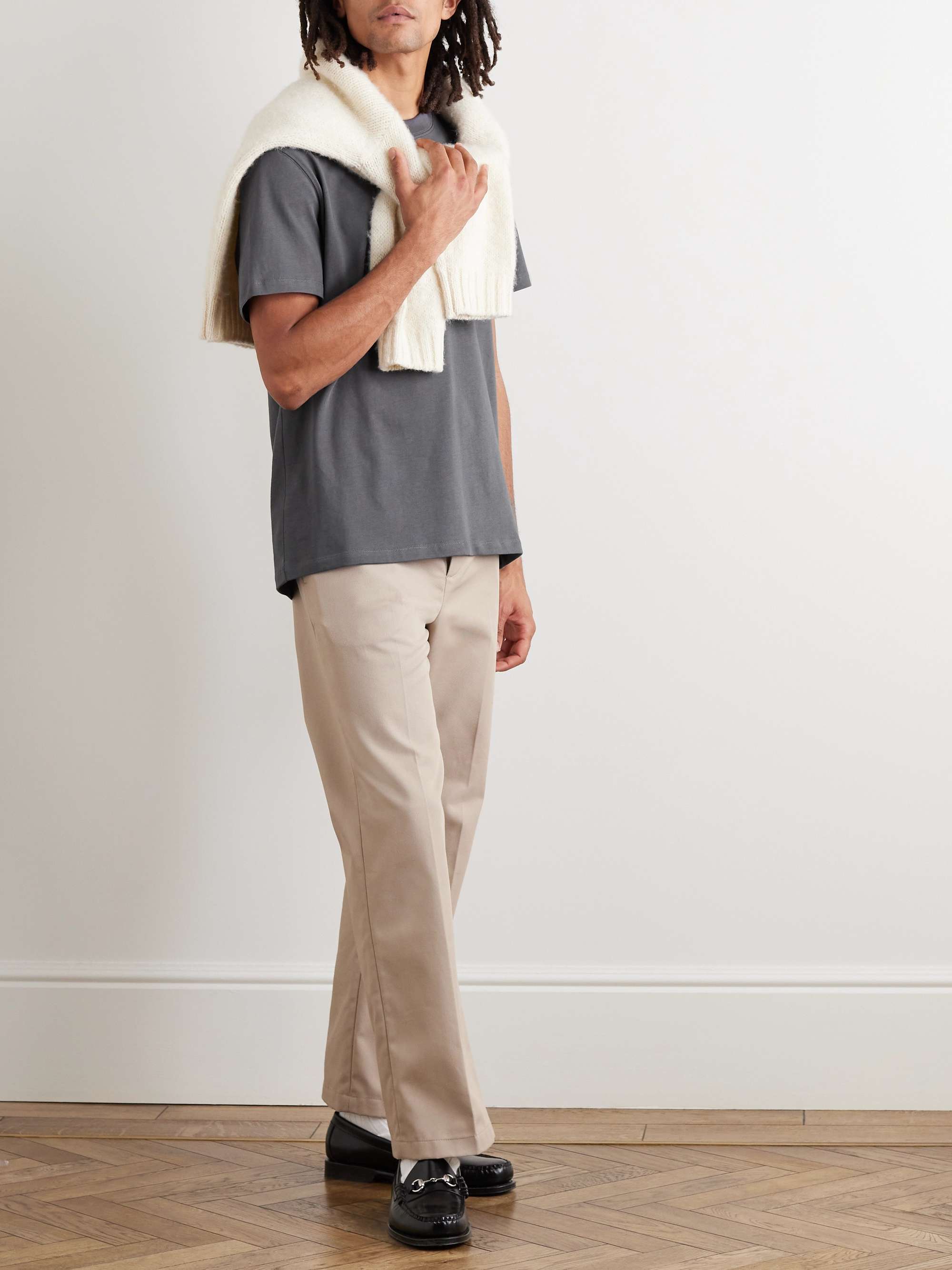 AMI PARIS ADC Logo-Embroidered Organic Cotton-Jersey T-Shirt