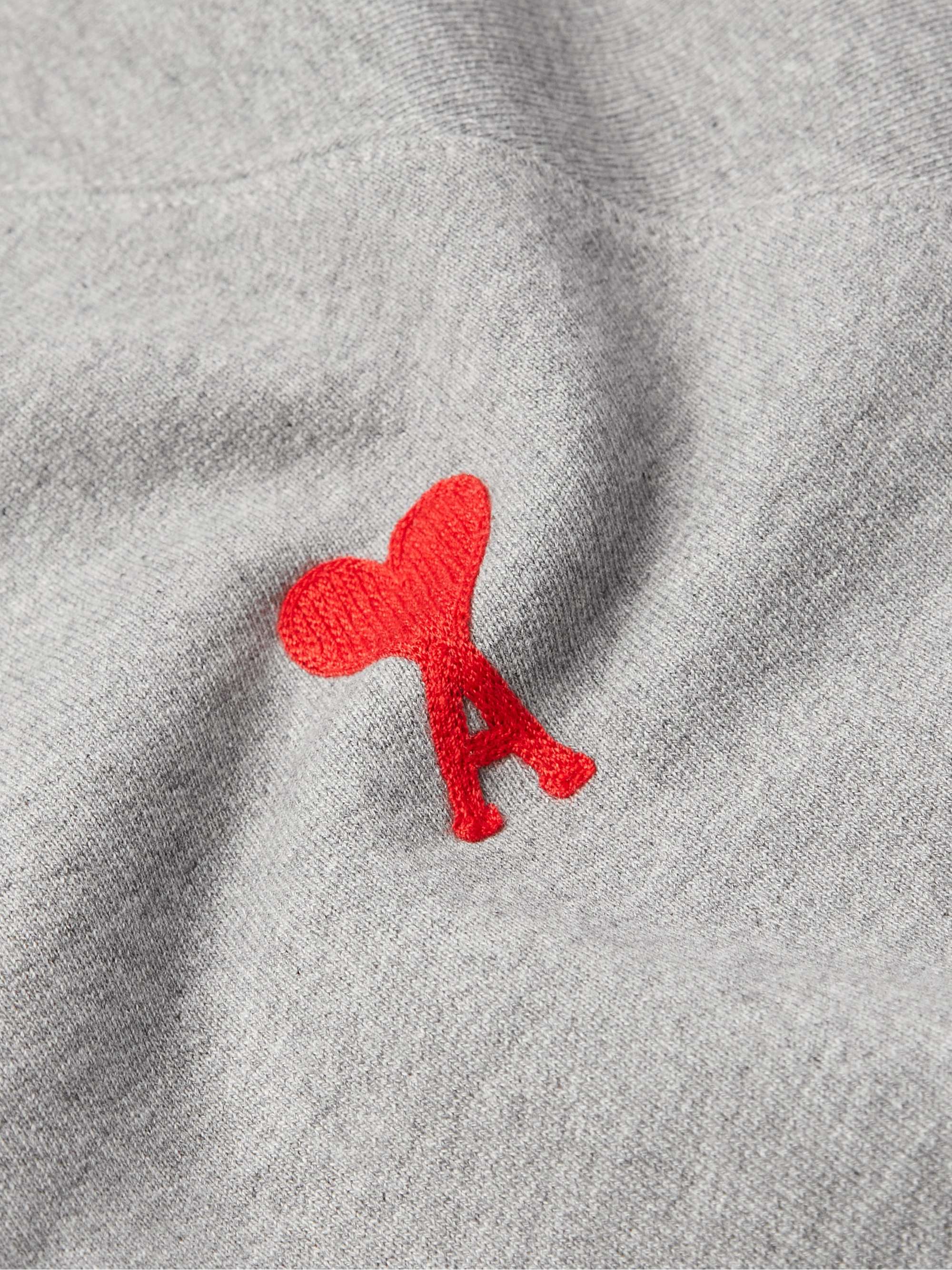 AMI PARIS Logo-Embroidered Cotton-Jersey Sweatshirt
