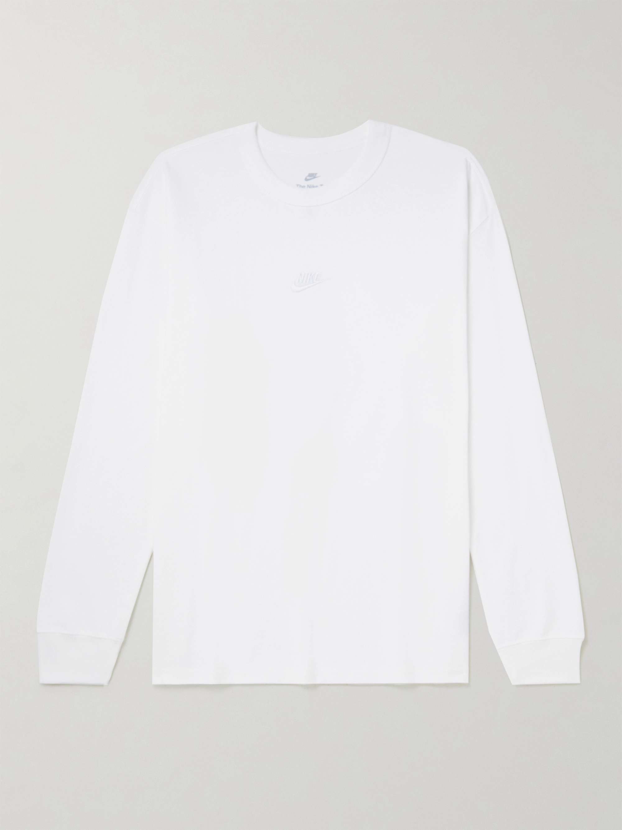 NIKE Premium Essentials Logo-Embroidered Cotton-Jersey T-Shirt for Men ...