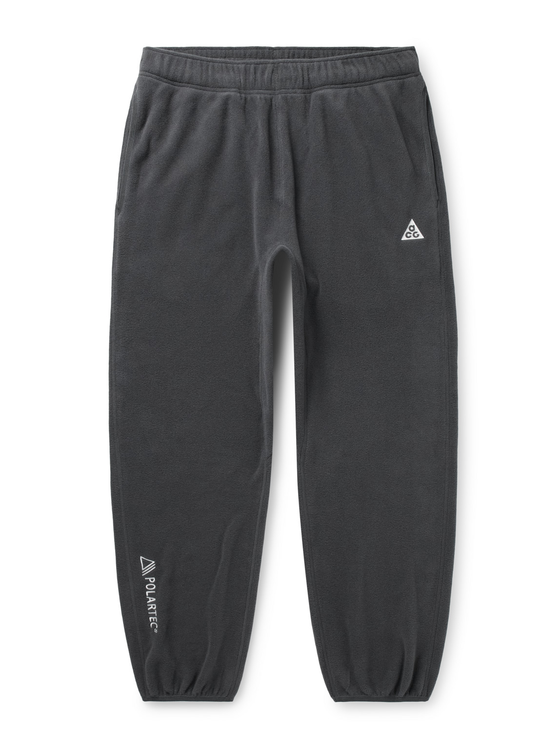 Nike Acg Wolf Tree Tapered Logo-embroidered Polartec® Fleece Sweatpants In Gray