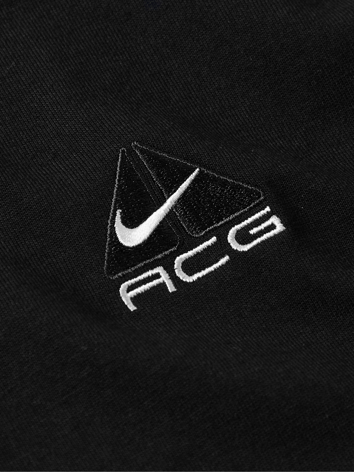 Shop Nike Acg Logo-embroidered Jersey T-shirt In Black