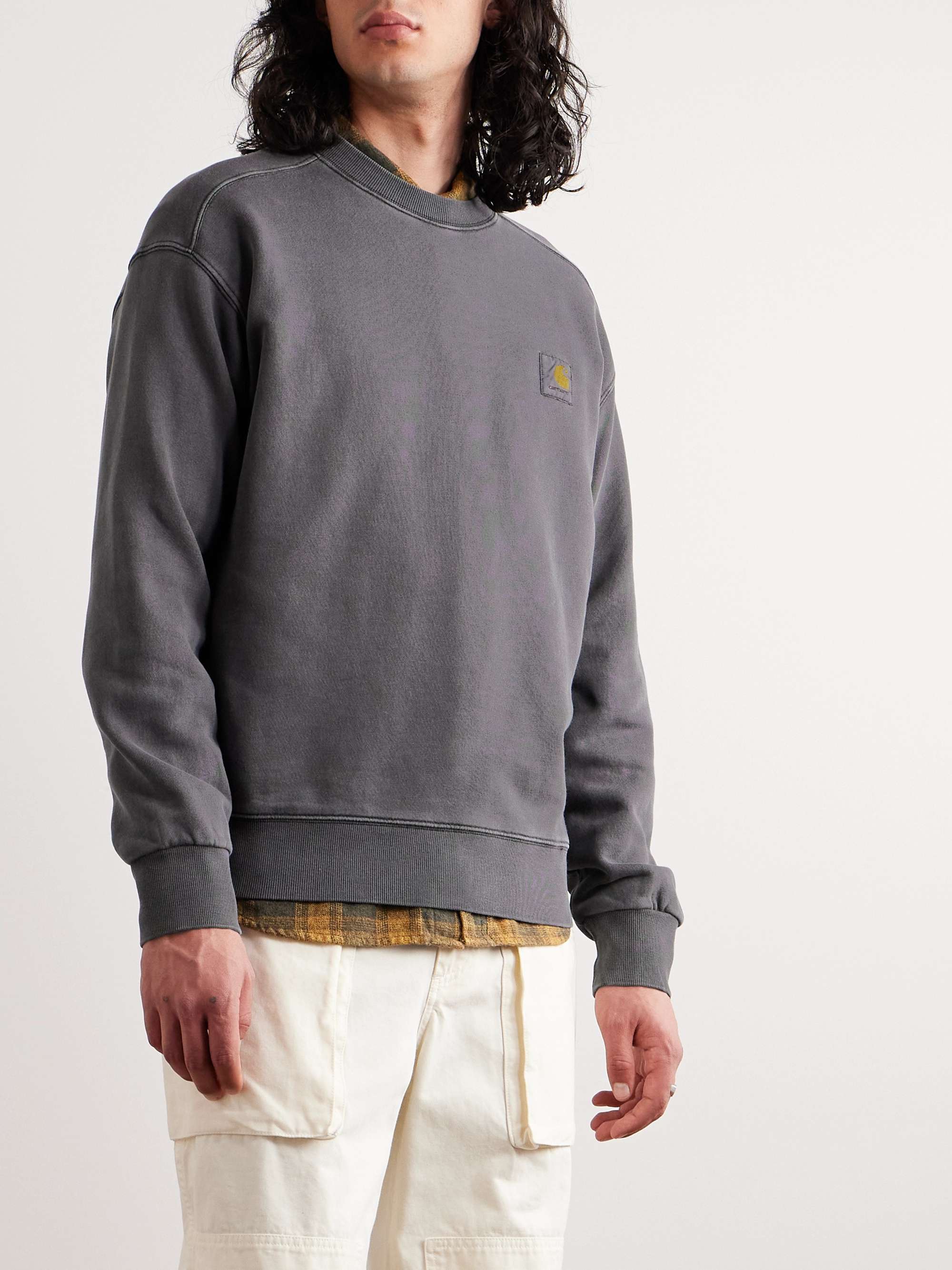 CARHARTT WIP Nelson Logo-Appliquéd Garment-Dyed Cotton-Jersey Sweatshirt  for Men | MR PORTER