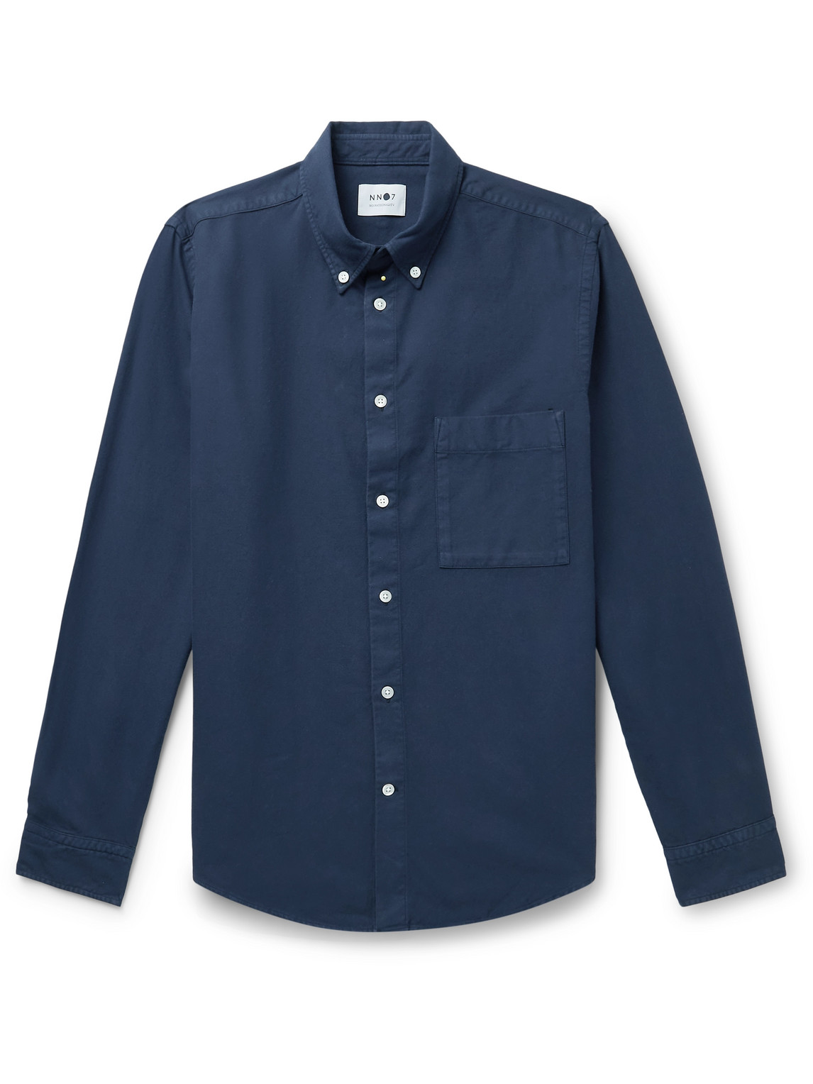 Nn07 Arne Button-down Collar Cotton Shirt In Blue