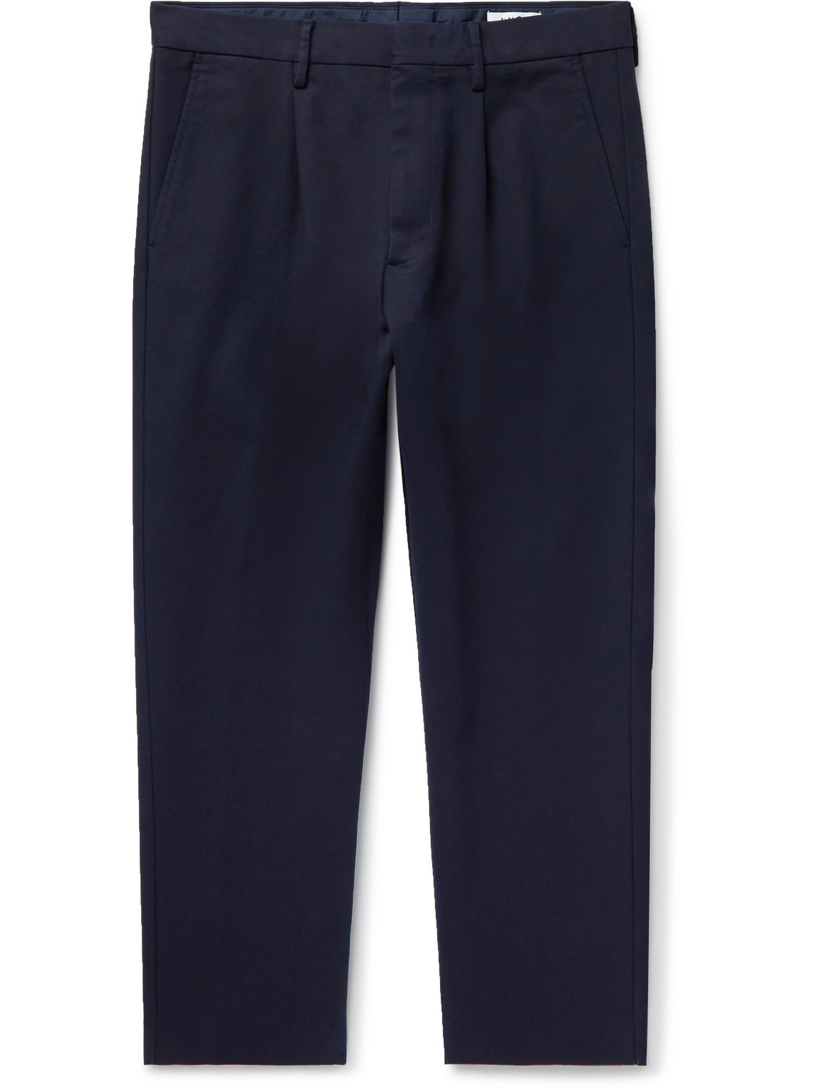NN07 BILL STRAIGHT-LEG CROPPED PLEATED STRETCH-COTTON TROUSERS