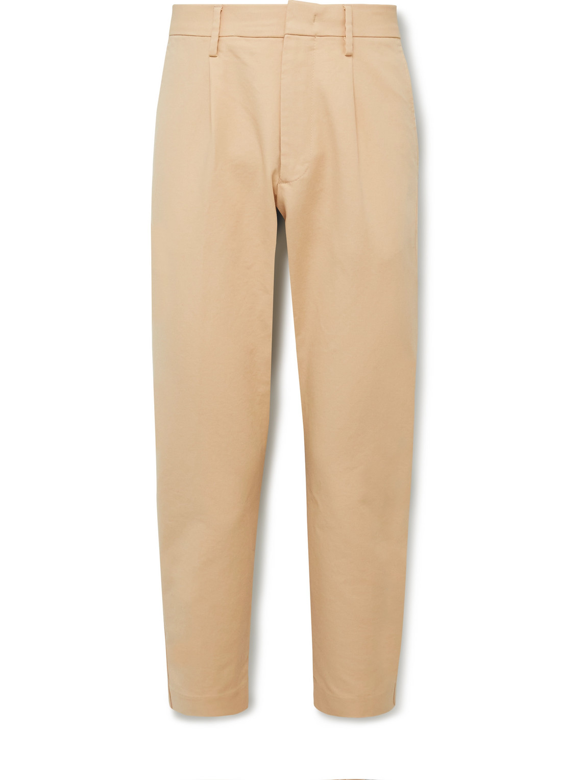 NN07 BILL STRAIGHT-LEG CROPPED PLEATED STRETCH-COTTON TROUSERS