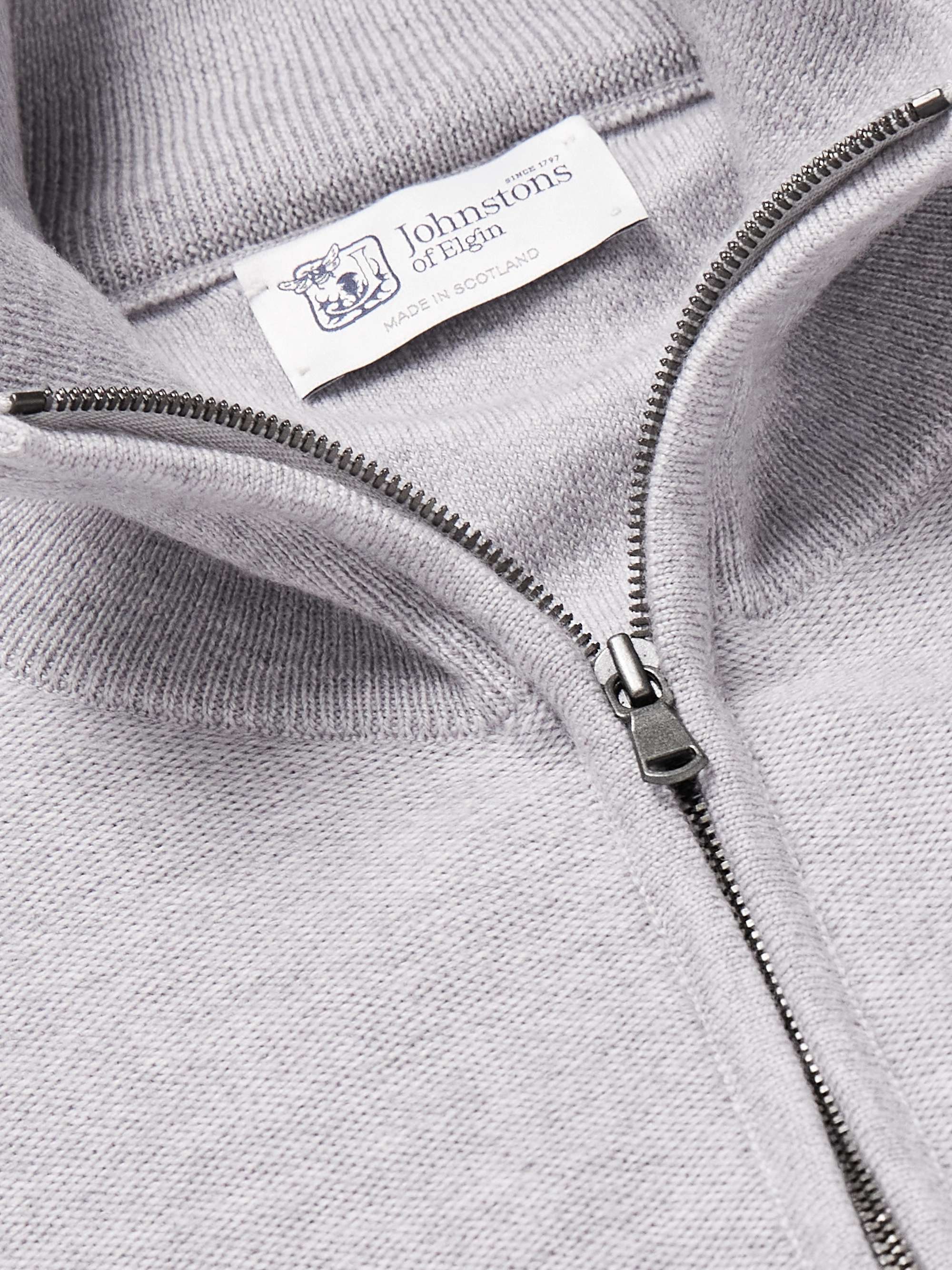 JOHNSTONS OF ELGIN Wool Zip-Up Sweater