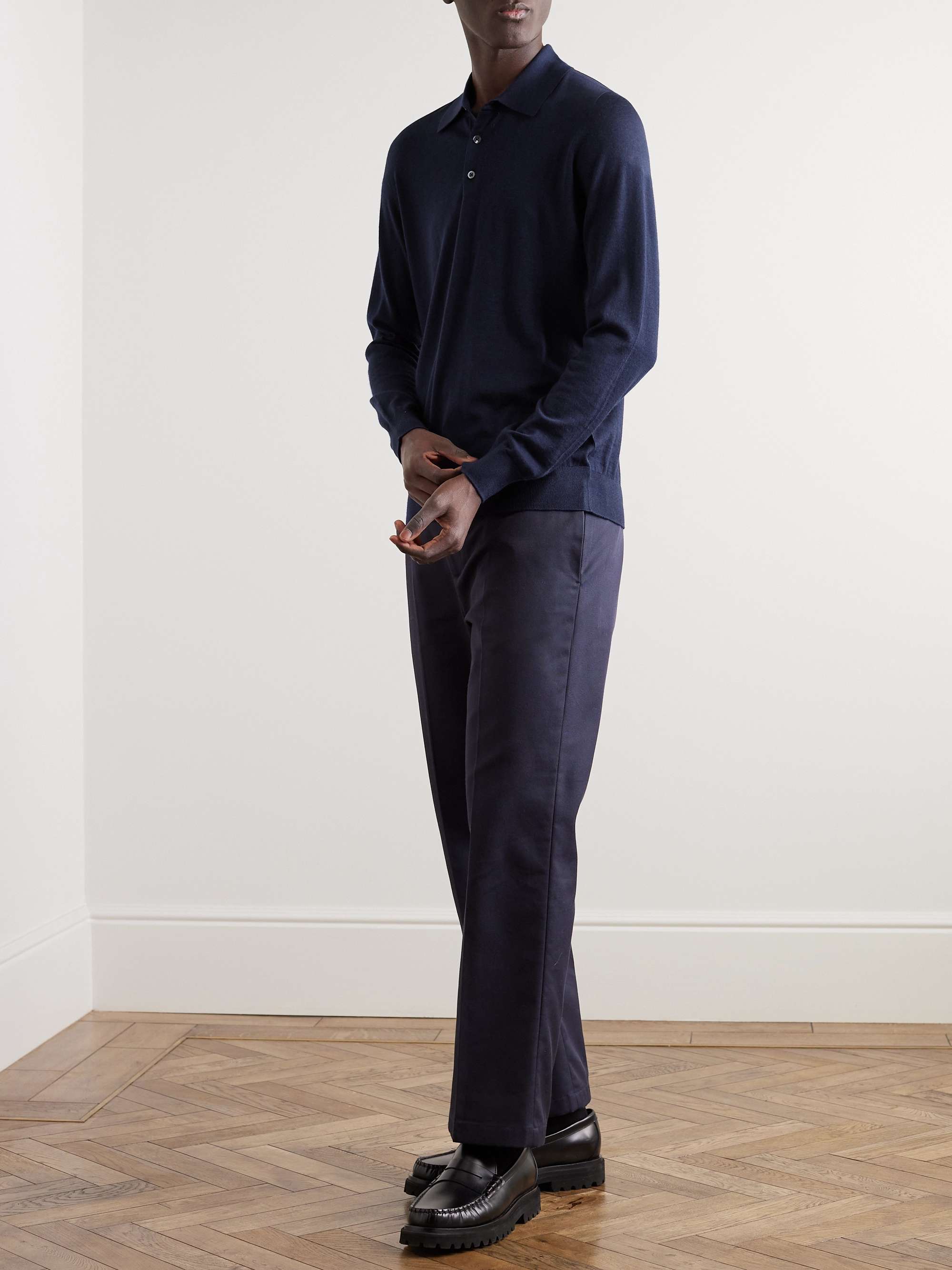 JOHNSTONS OF ELGIN Merino Wool Polo Shirt