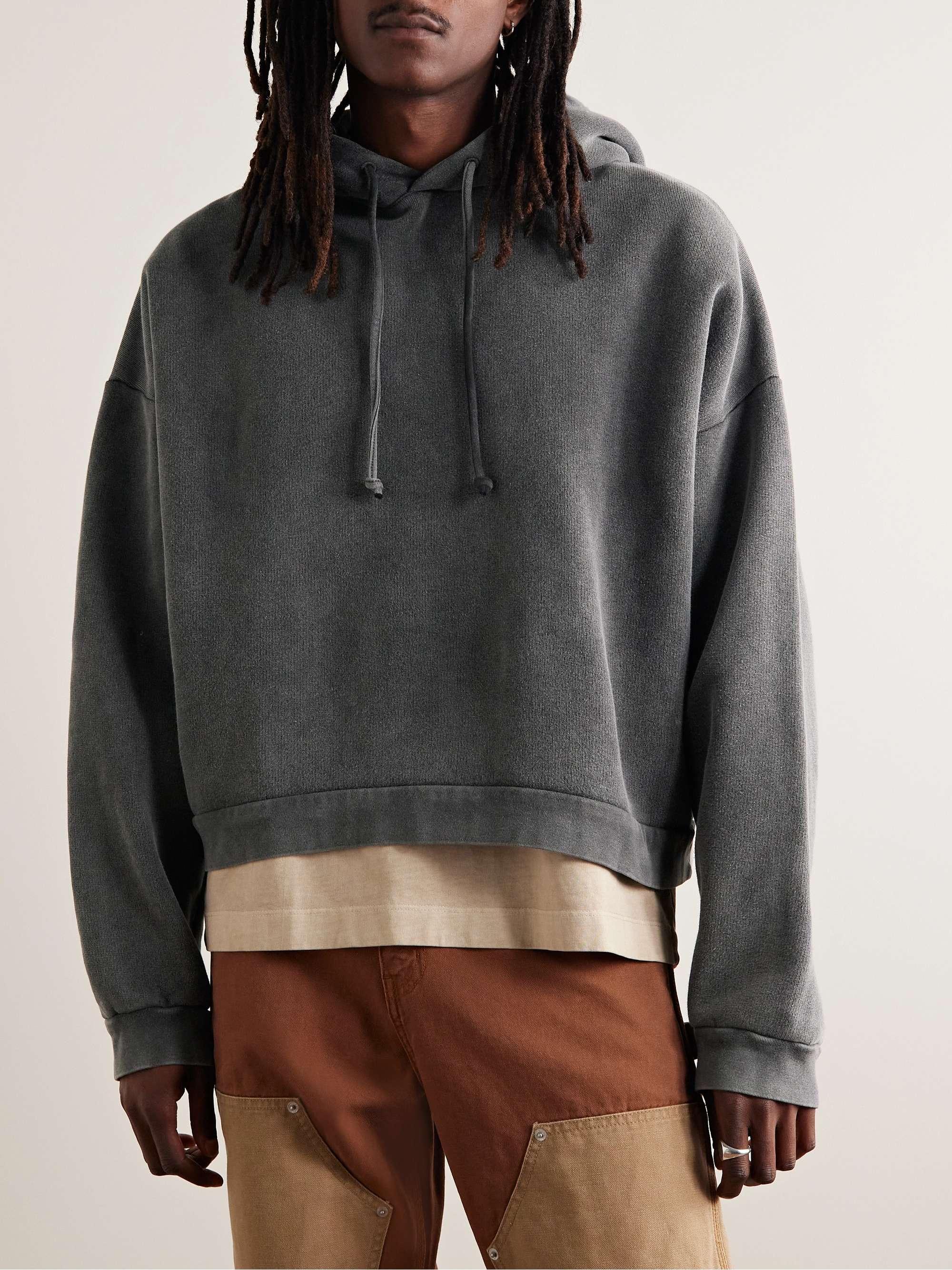 ACNE STUDIOS Fester H Cropped Cotton-Jersey Hoodie