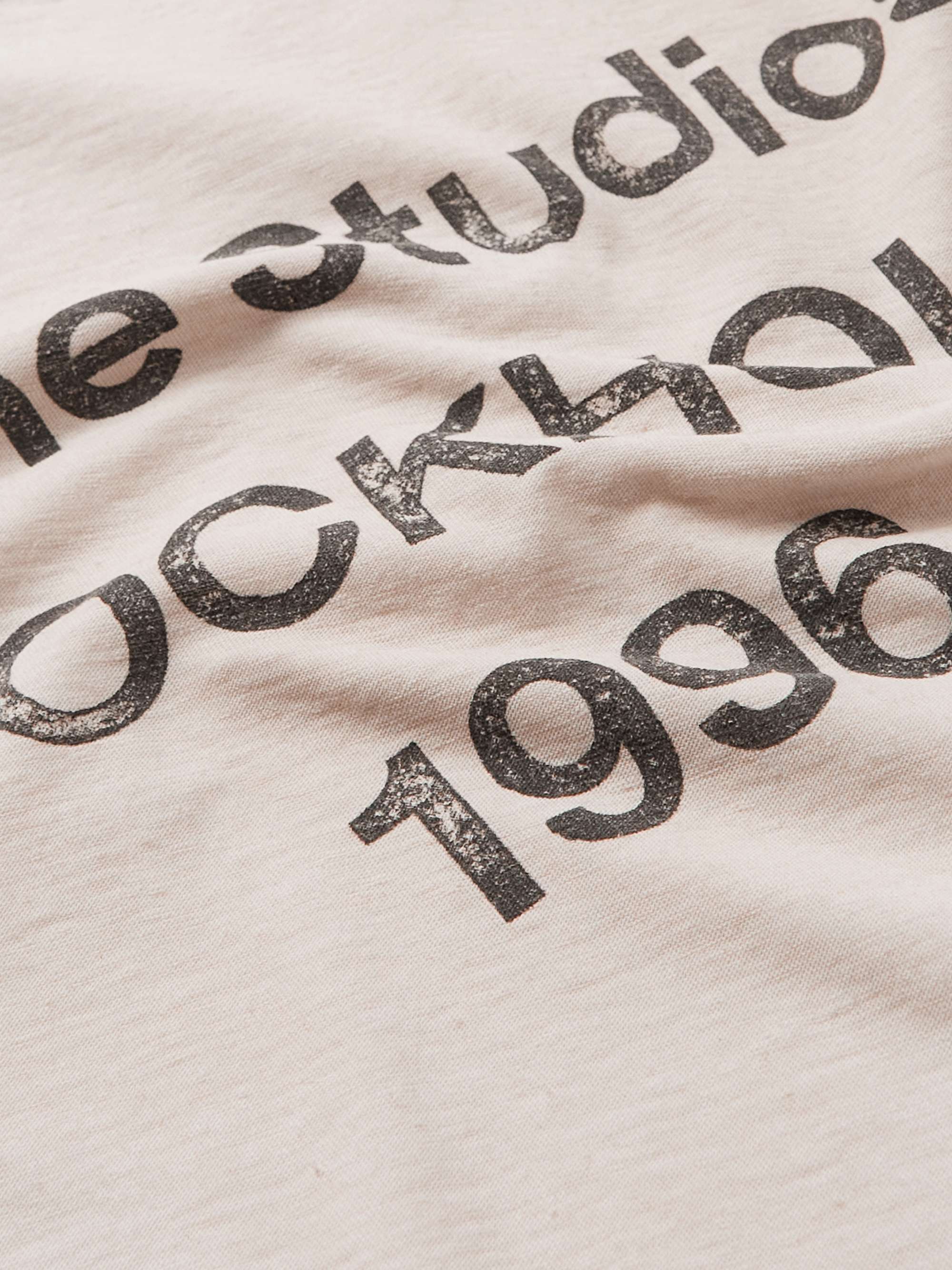 ACNE STUDIOS Edden U 1996 Logo-Printed Distressed Cotton and Hemp-Blend T-Shirt