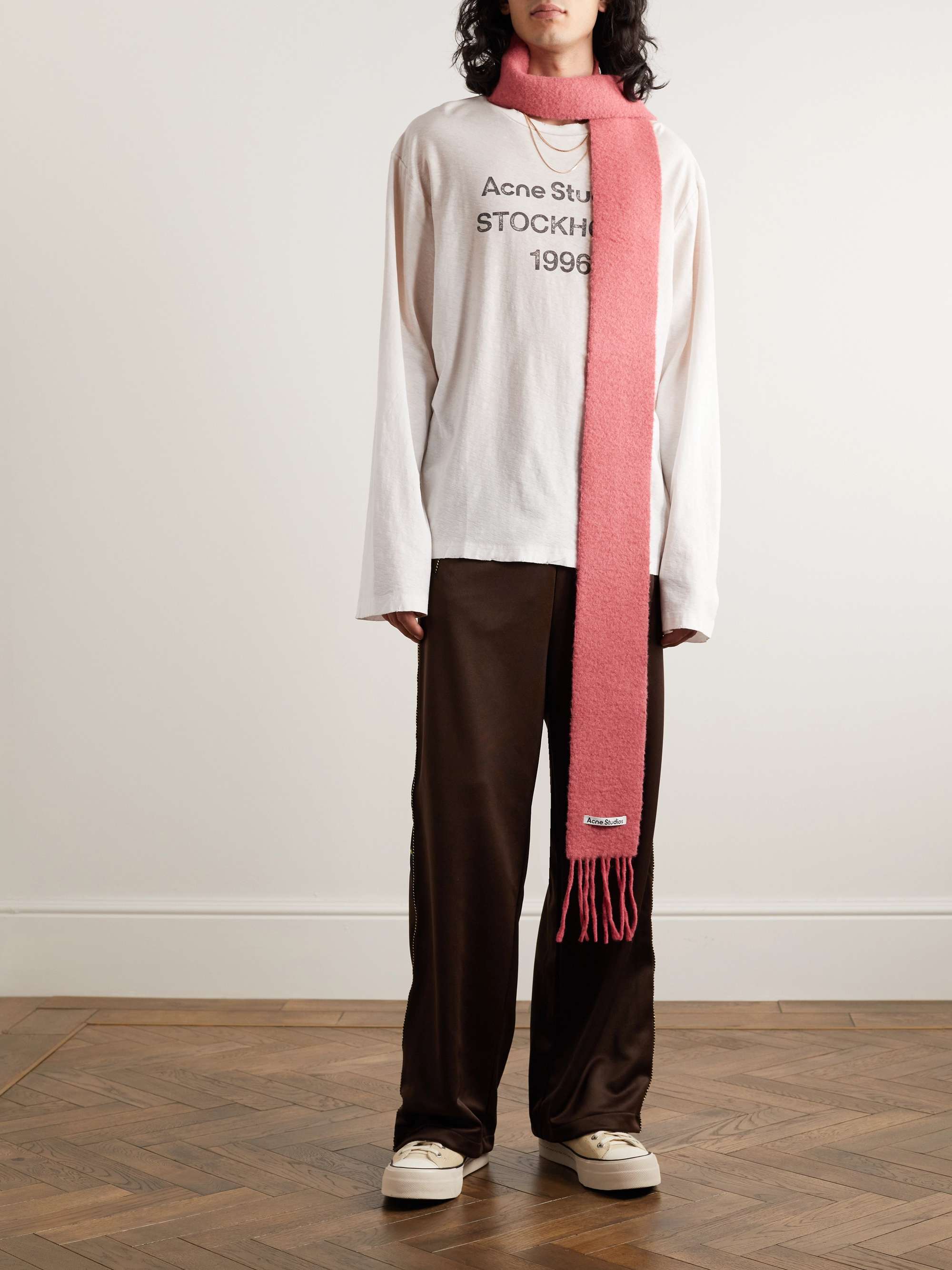 ACNE STUDIOS Edden U 1996 Logo-Printed Distressed Cotton and Hemp-Blend T-Shirt