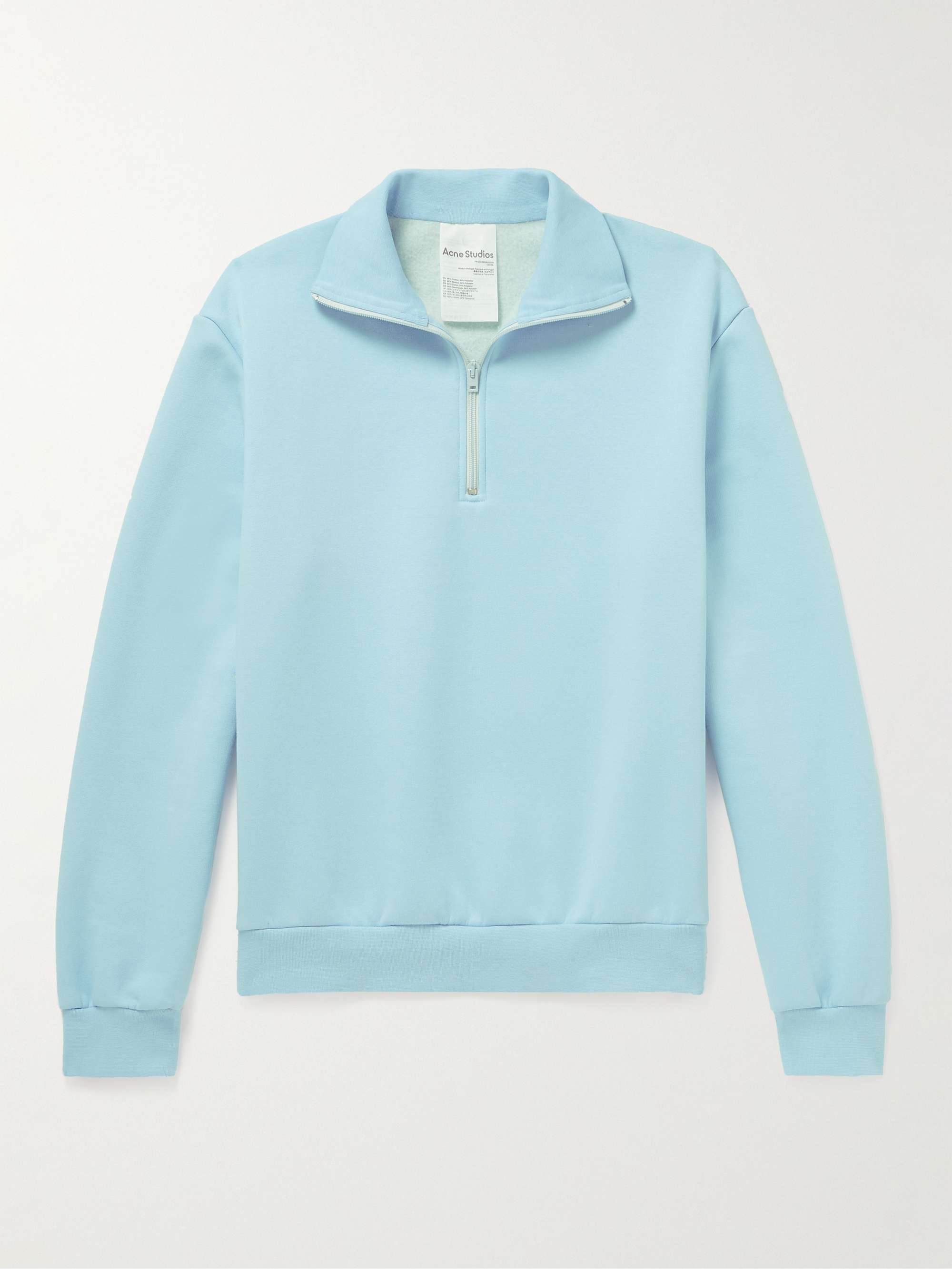 ACNE STUDIOS Fenrik Cotton-Blend Jersey Half-Zip Sweatshirt