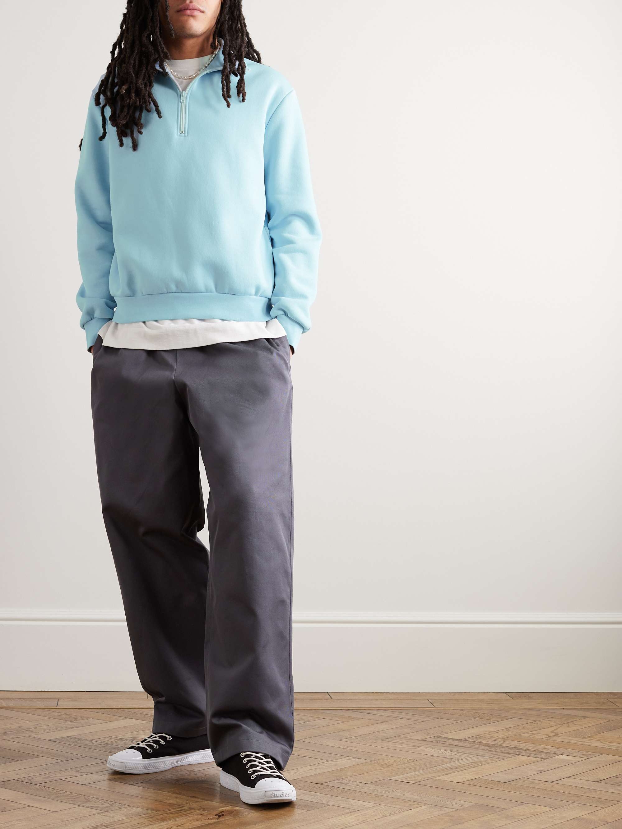 ACNE STUDIOS Fenrik Cotton-Blend Jersey Half-Zip Sweatshirt