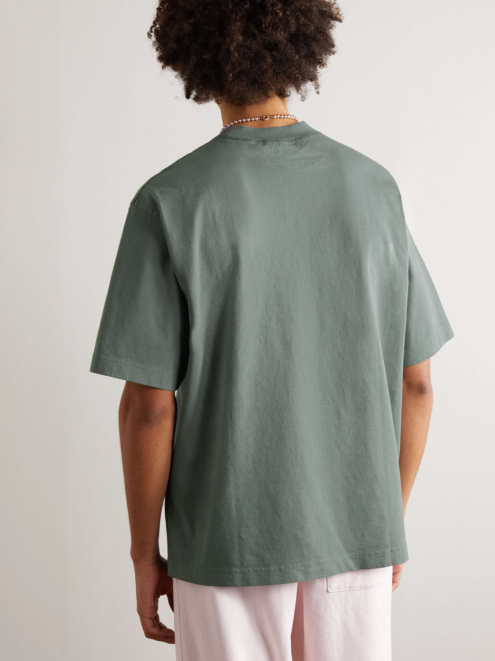 ACNE STUDIOS Logo-Print Garment-Dyed Cotton-Jersey T-Shirt