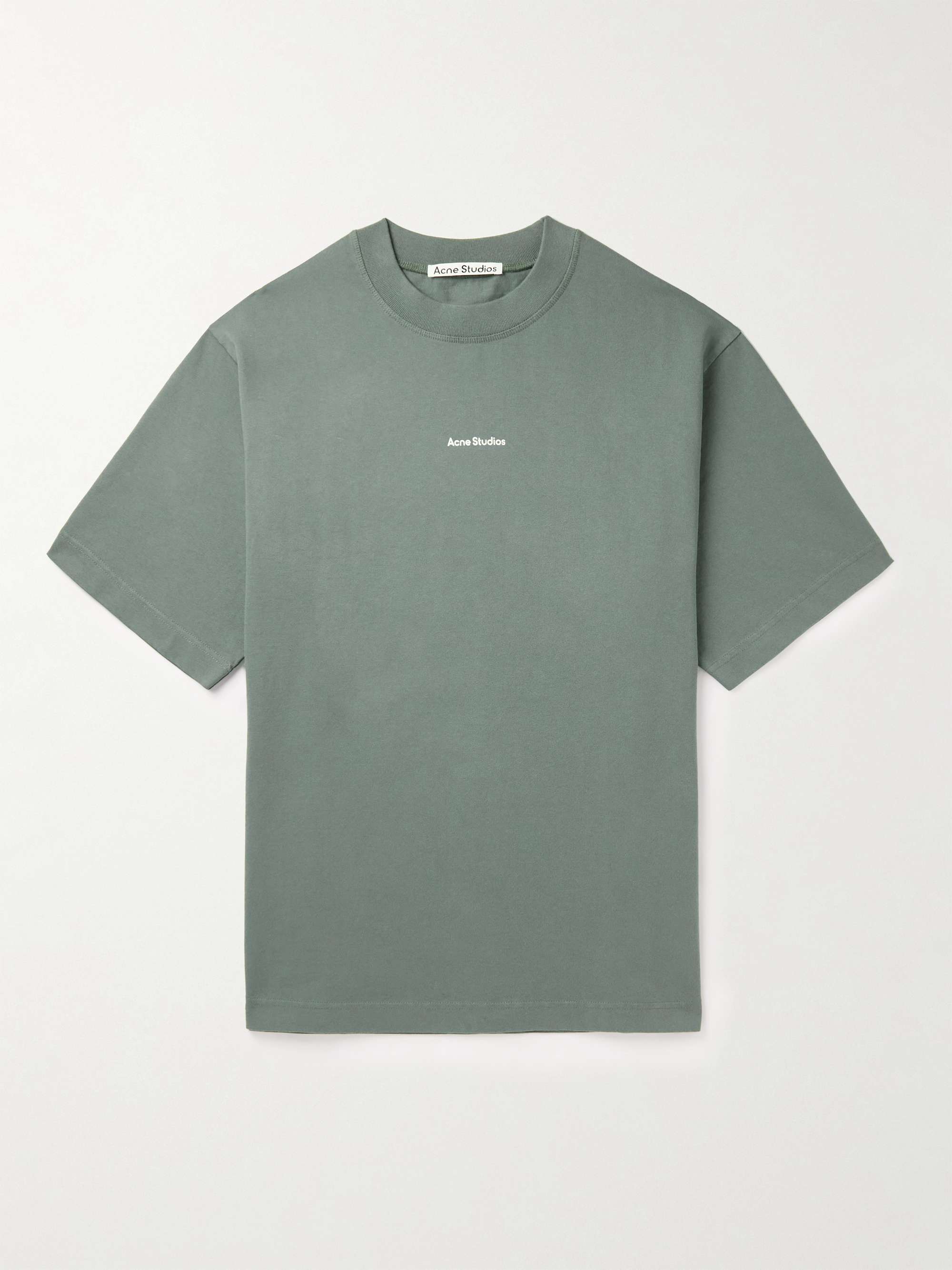 ACNE STUDIOS Logo-Print Garment-Dyed Cotton-Jersey T-Shirt