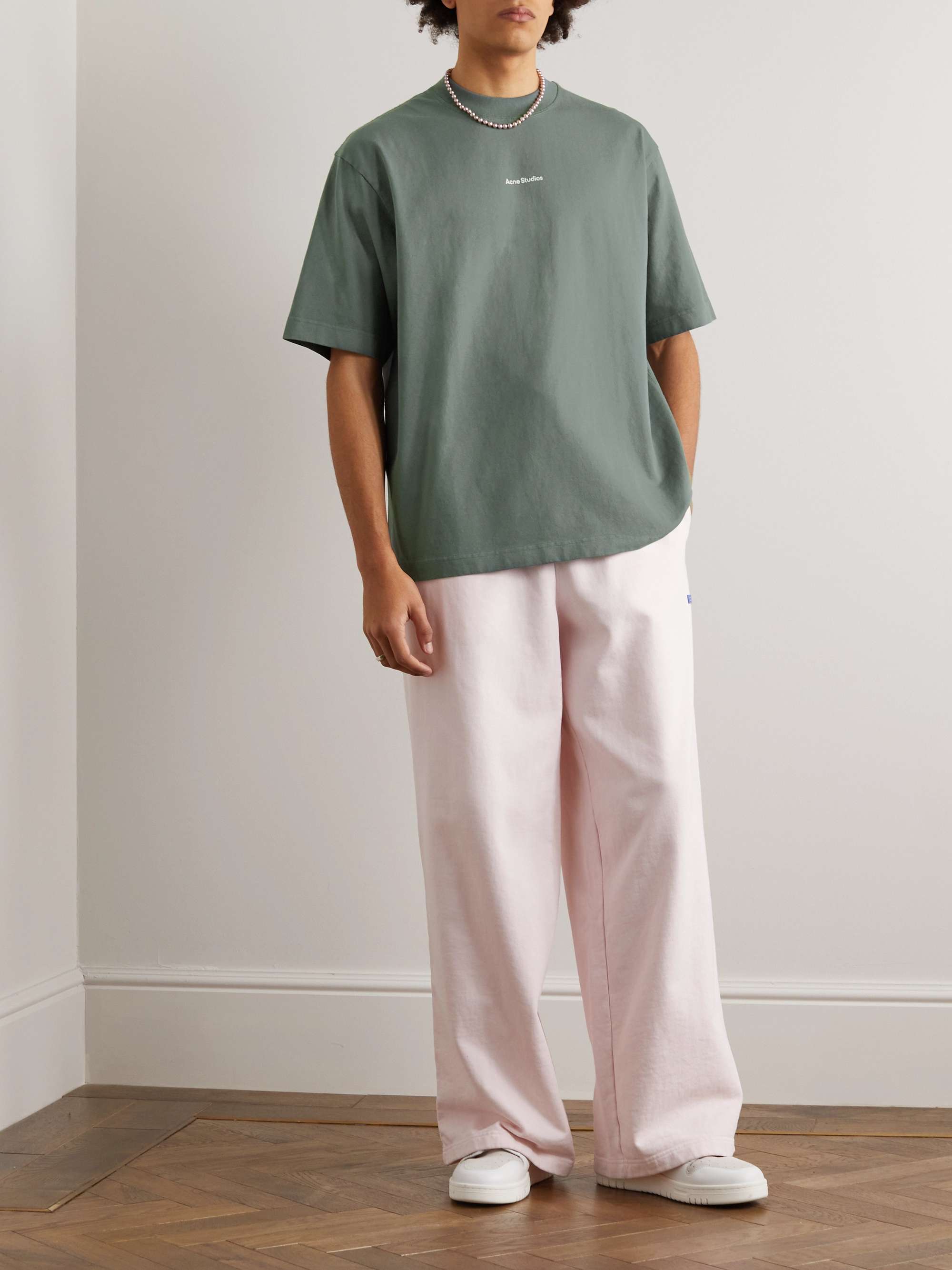 ACNE STUDIOS Logo-Print Garment-Dyed Cotton-Jersey T-Shirt