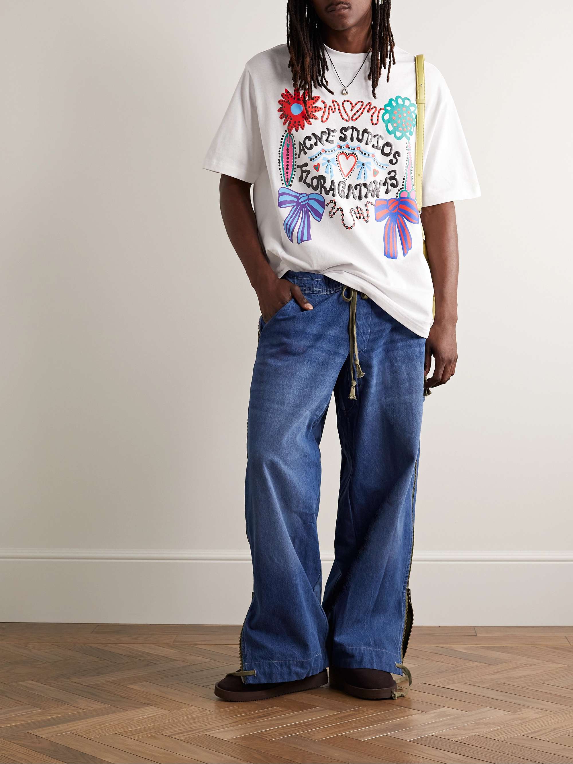 ACNE STUDIOS Enriko Oversized Logo-Print Cotton-Jersey T-Shirt for Men ...