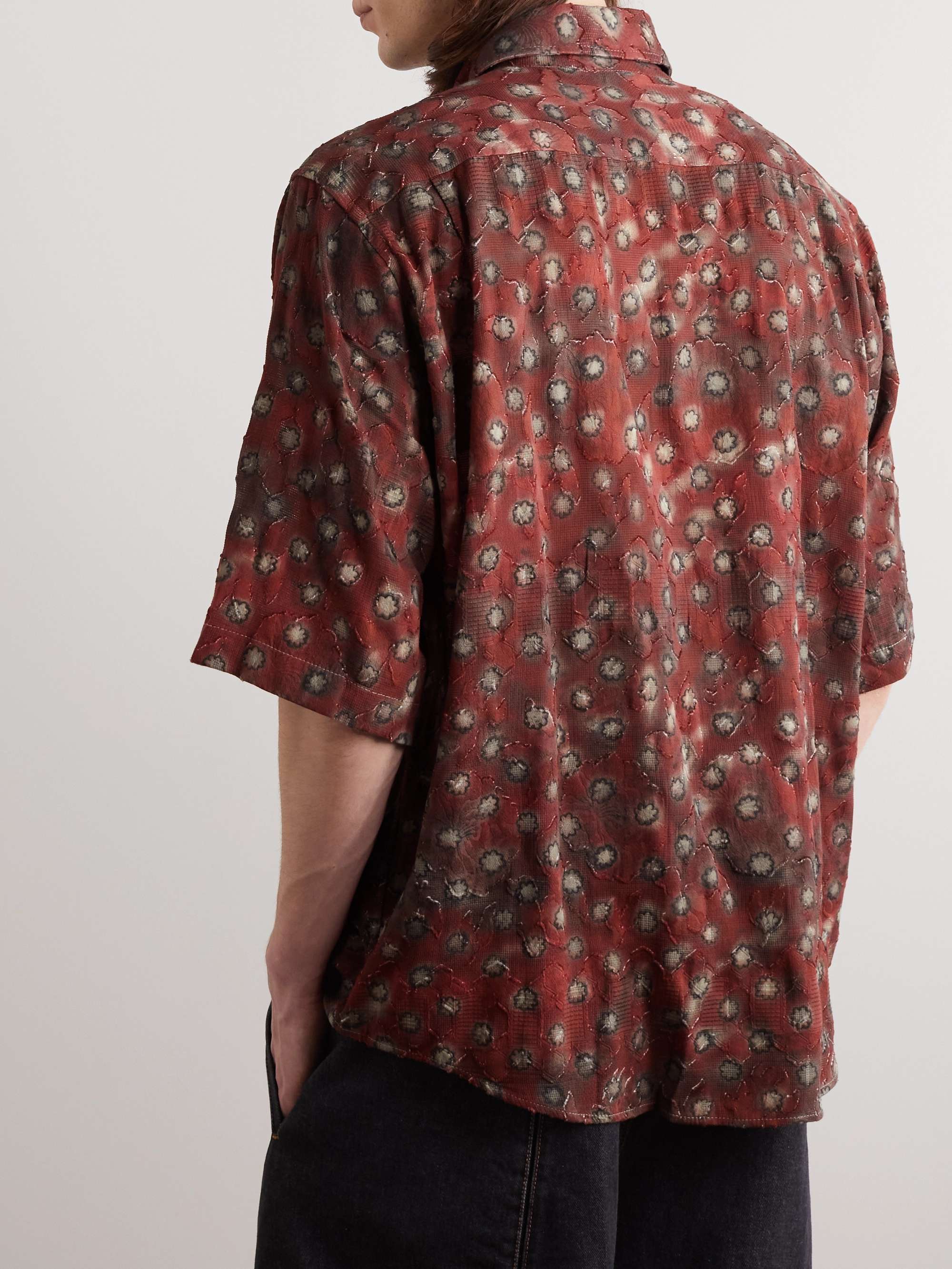 ACNE STUDIOS Sambler Floral-Print Cotton Fil Coupé Shirt