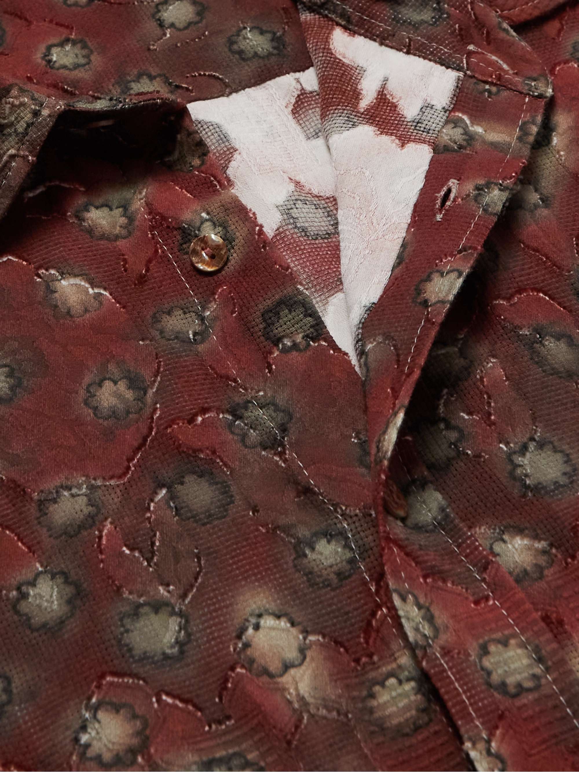 ACNE STUDIOS Sambler Floral-Print Cotton Fil Coupé Shirt