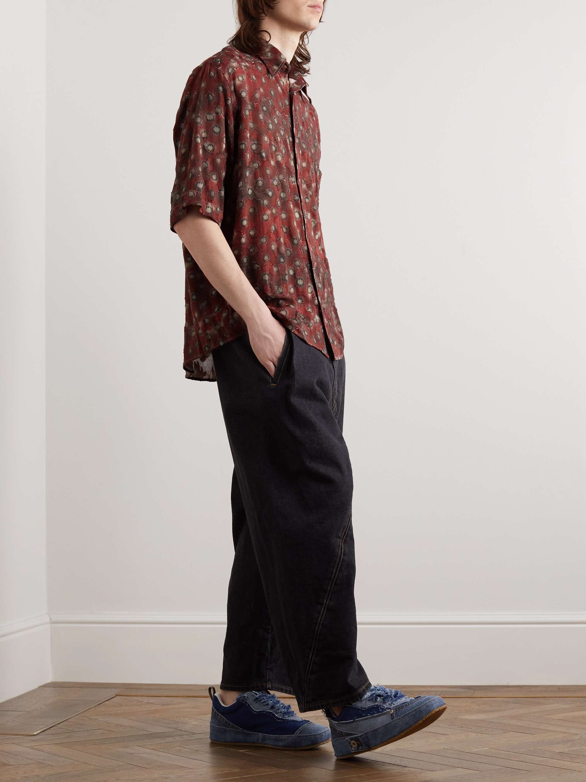 ACNE STUDIOS Sambler Floral-Print Cotton Fil Coupé Shirt