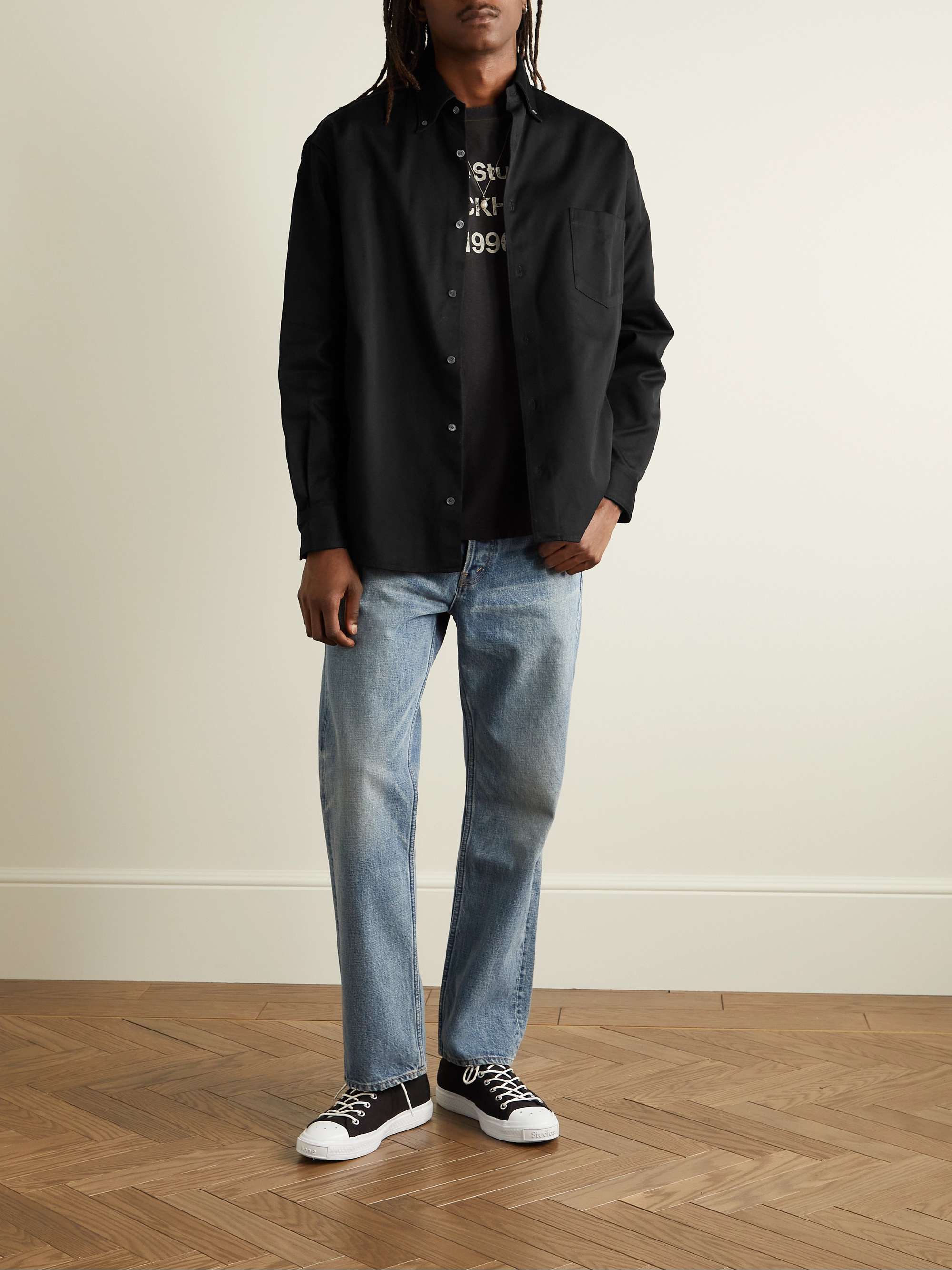 ACNE STUDIOS Odrox Button-Down Collar Cotton-Twill Overshirt