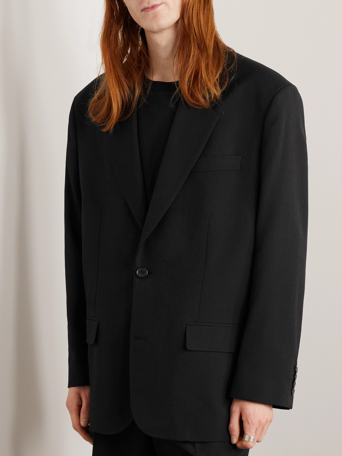 Shop Acne Studios Julyian Woven Blazer In Black