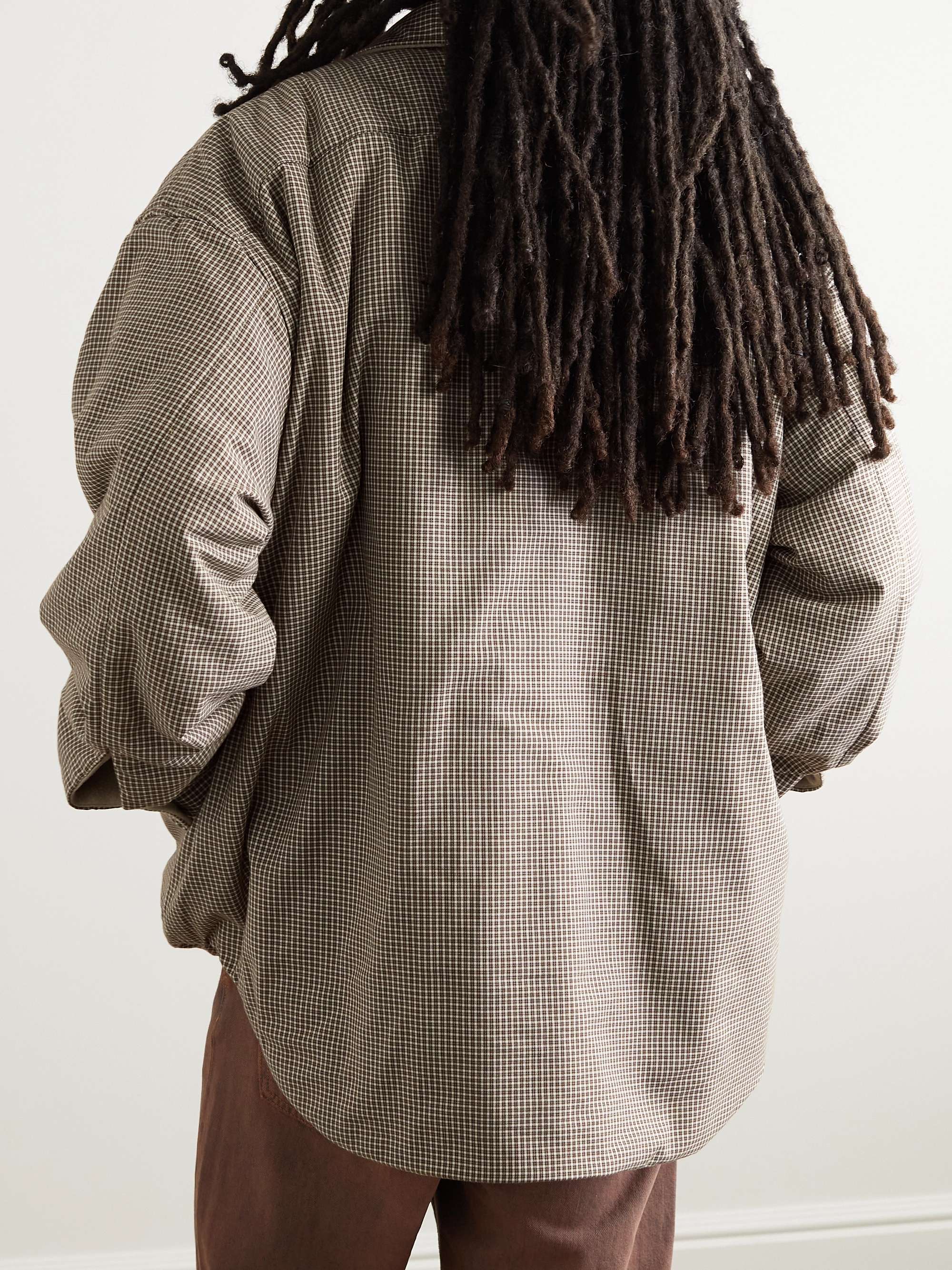 ACNE STUDIOS Oddy Reversible Logo-Appliquéd Cotton and Fleece Shirt Jacket