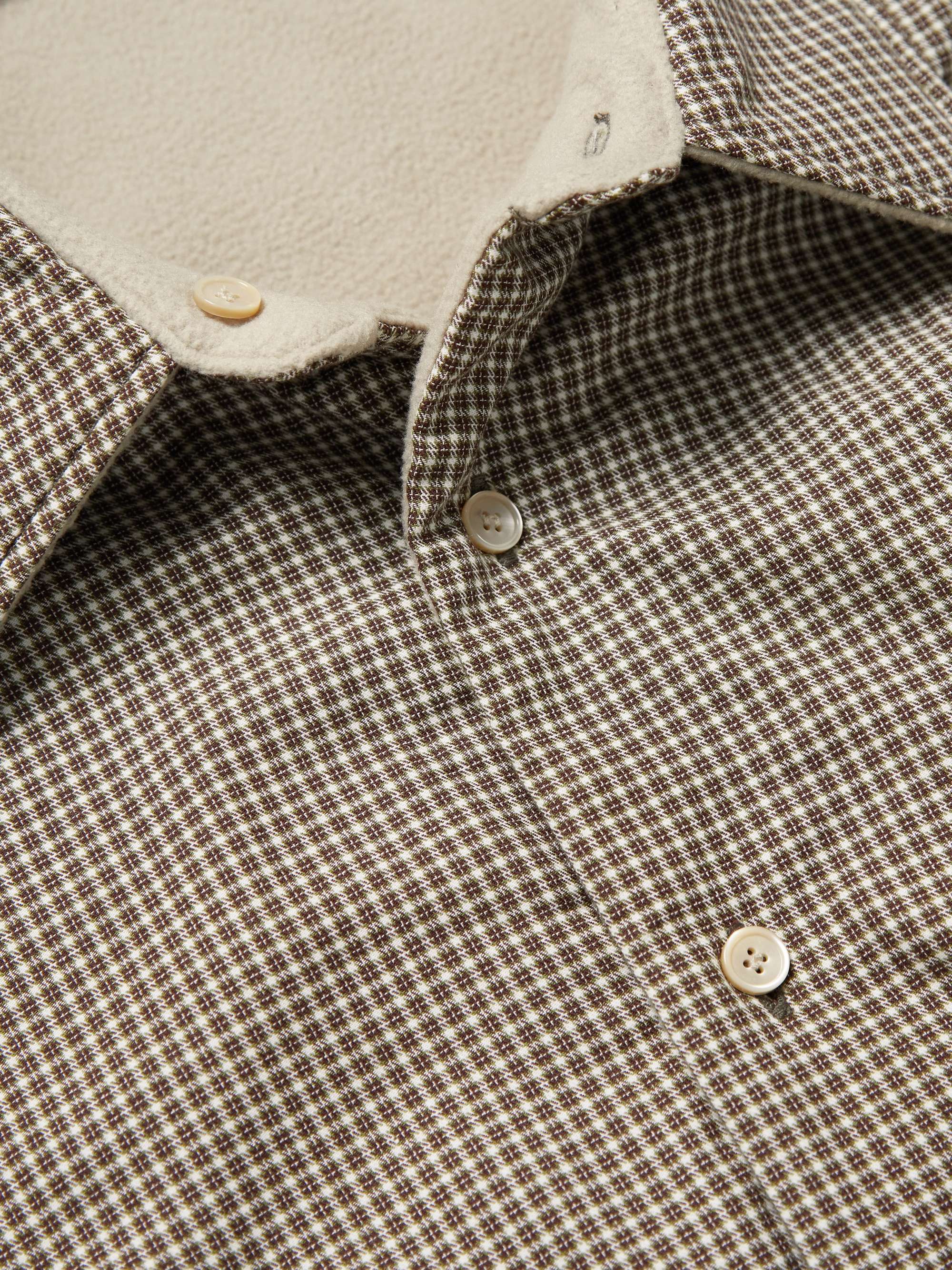 ACNE STUDIOS Oddy Reversible Logo-Appliquéd Cotton and Fleece Shirt Jacket